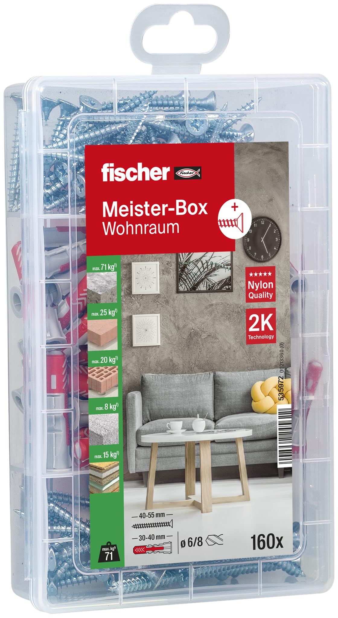 🔩🔧 Fischer Meister-Box Wohnraum: 160-teiliges Dübel- und Schraubenset 🏠 Angebot bei HelloDeals