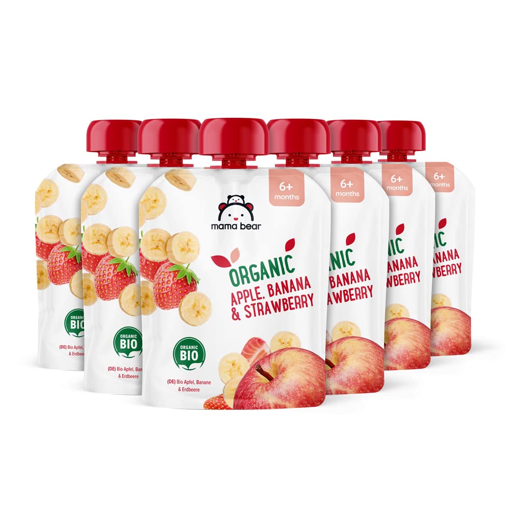 Angebot: Amazon-Marke Mama Bear Quetschie Bio Apfel, Banane und Erdbeere 🍏🍌🍓 Angebot bei HelloDeals