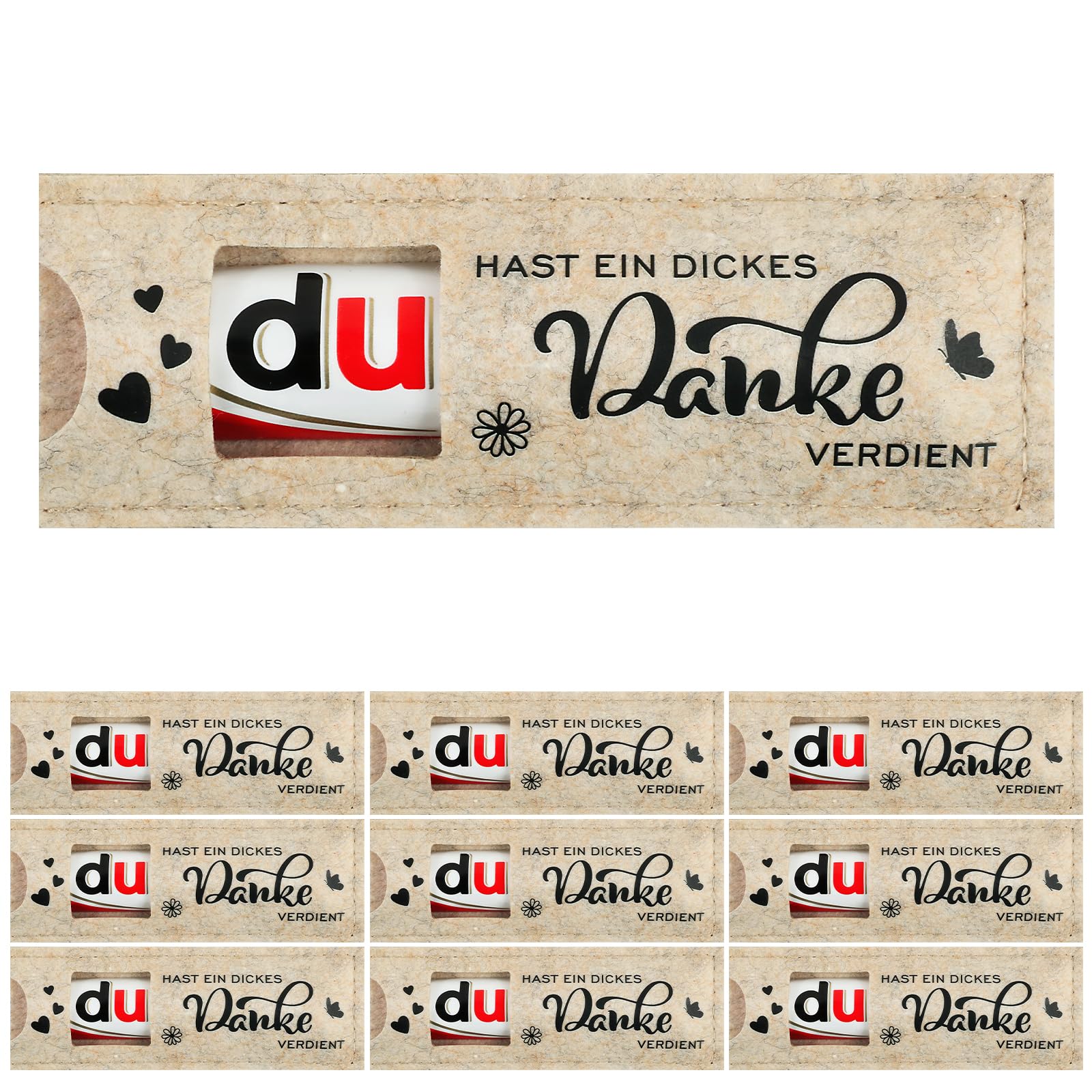 🍫🎁 Bofunx 9pcs Du hast ein dickes Danke verdient Schokoriegel Geschenk Verpackung Angebot bei HelloDeals