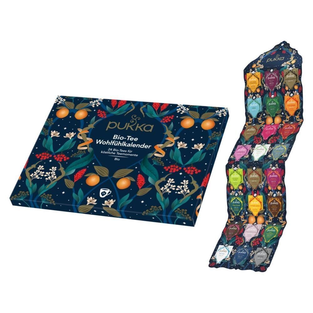 Pukka Tee Geschenkset, Tee Adventskalender Bio 🍵🎁 'Wohlfühlkalender 2024' Angebot bei HelloDeals