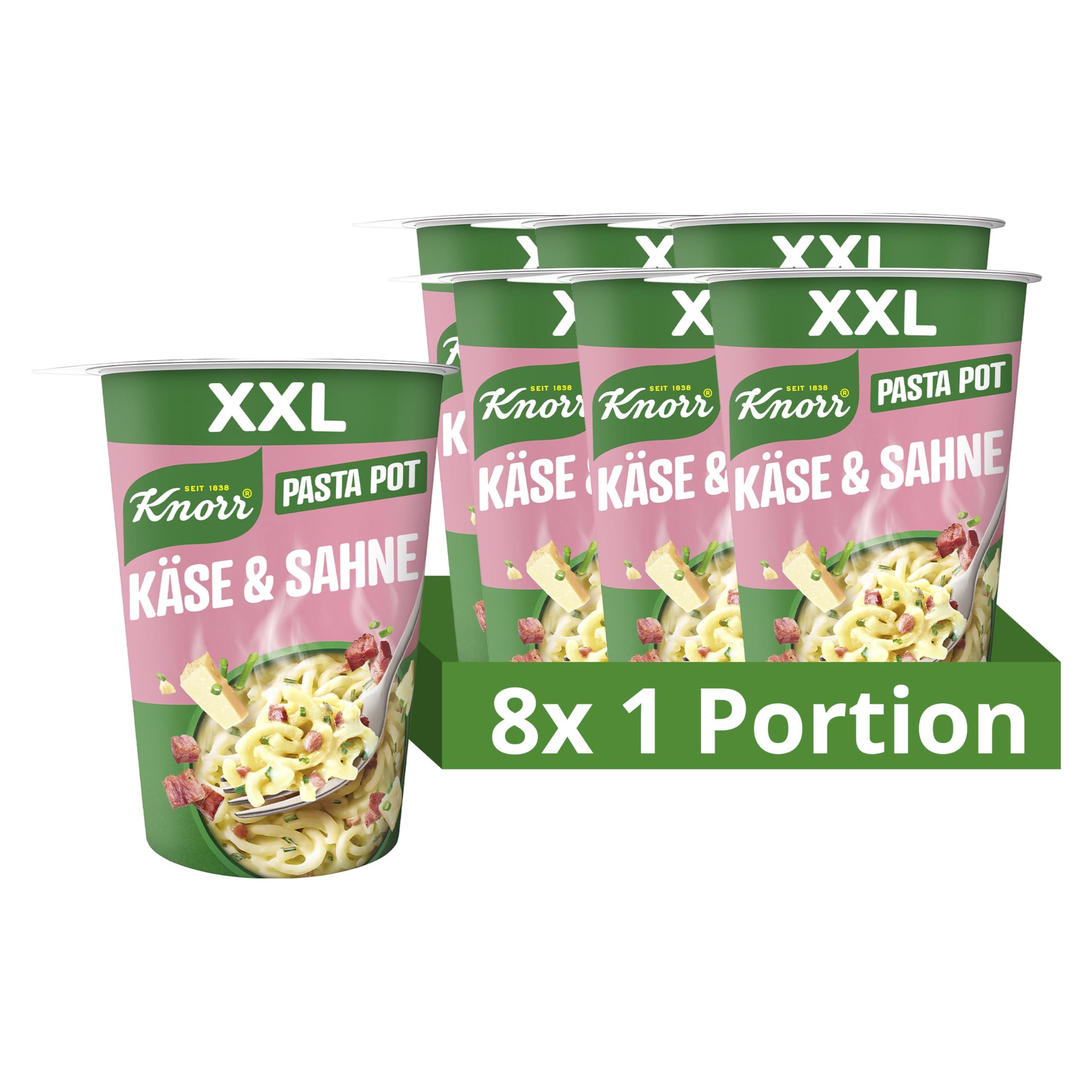 Knorr Big Pot Pasta Snack Käse & Sahne 🧀🍜 Leckere Instant Nudeln - 8er Pack Angebot bei HelloDeals