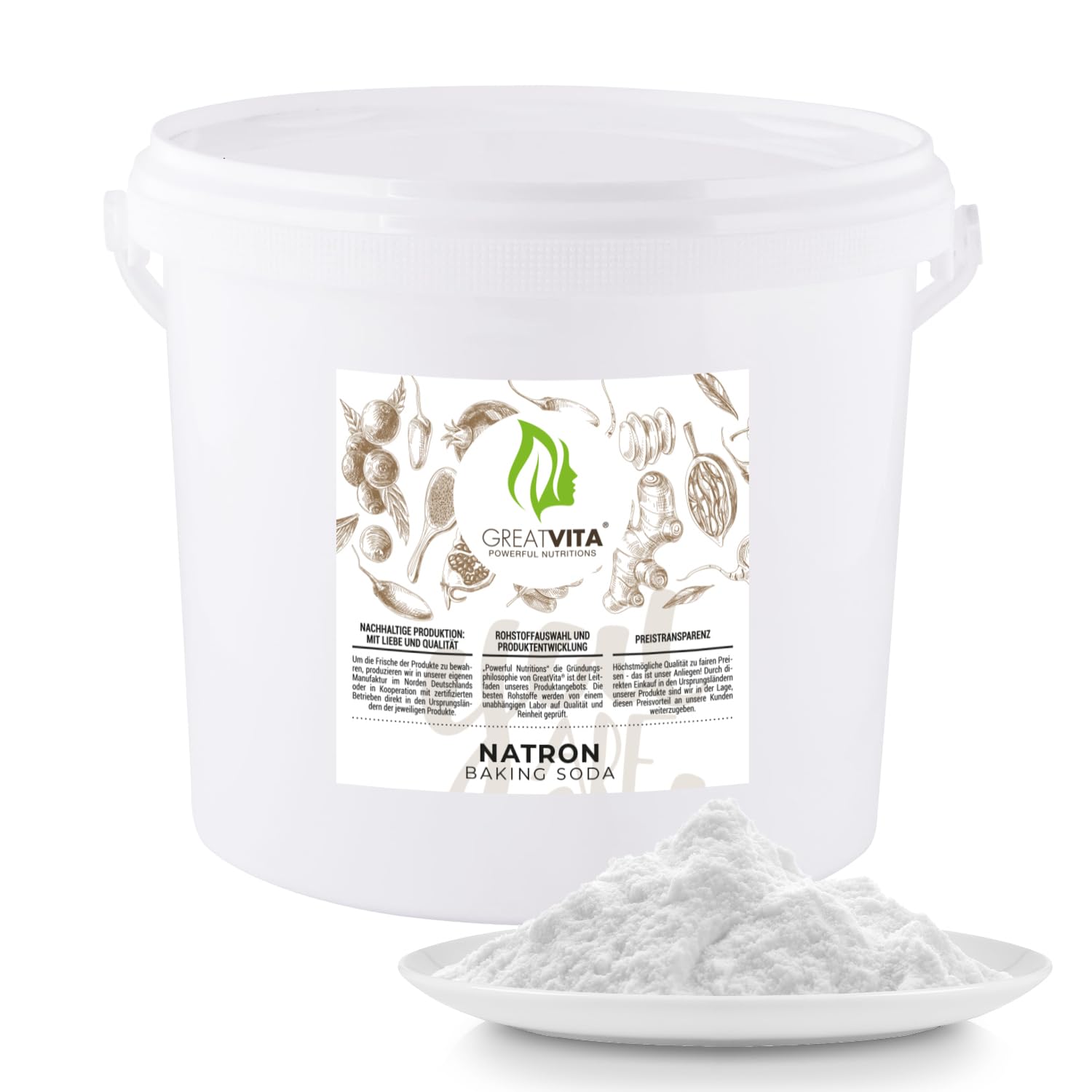 Natron Pulver 5 kg - Backpulver E500ii | Premium Qualität - Ökologisches Natriumcarbonat, Hochreine Lebensmittelqualität 🌿🥐 Angebot bei HelloDeals