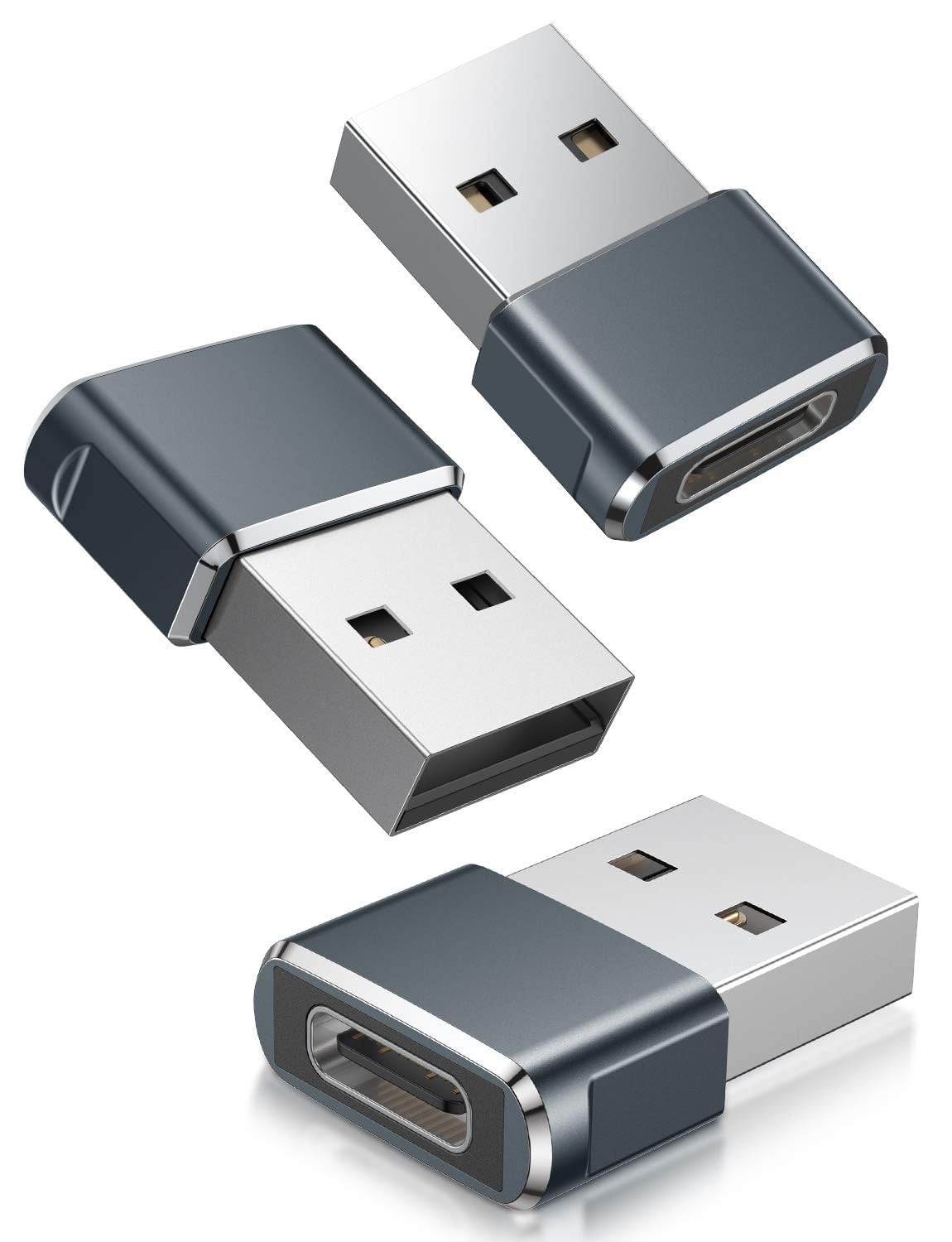 🔌 Basesailor USB auf USBC Adapter für iPhone 16 16e 15 14 Pro Max Plus 3 Pack, Typ C Buchse zu USB-A Stecker Ladegerät Netzteil für iPad 10 2024 Mini 7 Air 6, Apple Watch 8 9, Samsung Galaxy S25 A55 Ultra Grau Angebot bei HelloDeals