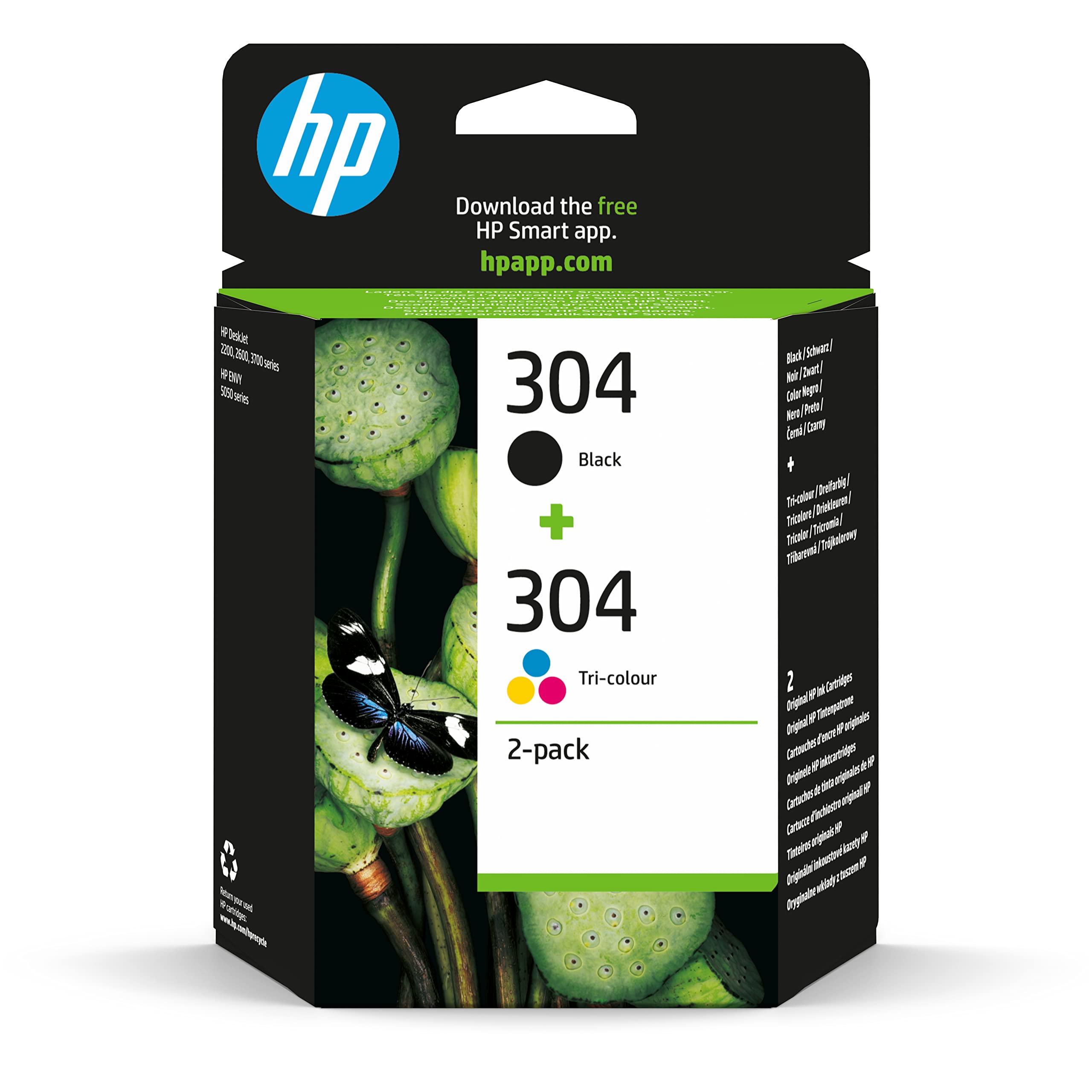 🖨️ HP 304 (3JB05AE) Multipack Original Druckerpatronen 1xSchwarz,1x Farbe für HP DeskJet 26xx, 37xx, ENVY 50xx, Standard Angebot bei HelloDeals