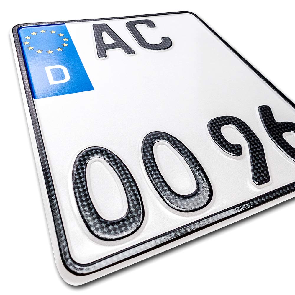 🏍️ SchildEVO 1 Carbon Motorrad Kennzeichen | 180 x 200 mm | Motorradkennzeichen Saison | Roller | Kraftrad | DHL-Versand 🚚 Angebot bei HelloDeals