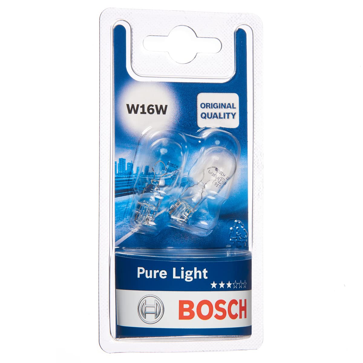 🔆🚗 Bosch W16W Pure Light Fahrzeuglampen - 12 V 16 W W2,1x9,5d - 2 Stücke Angebot bei HelloDeals