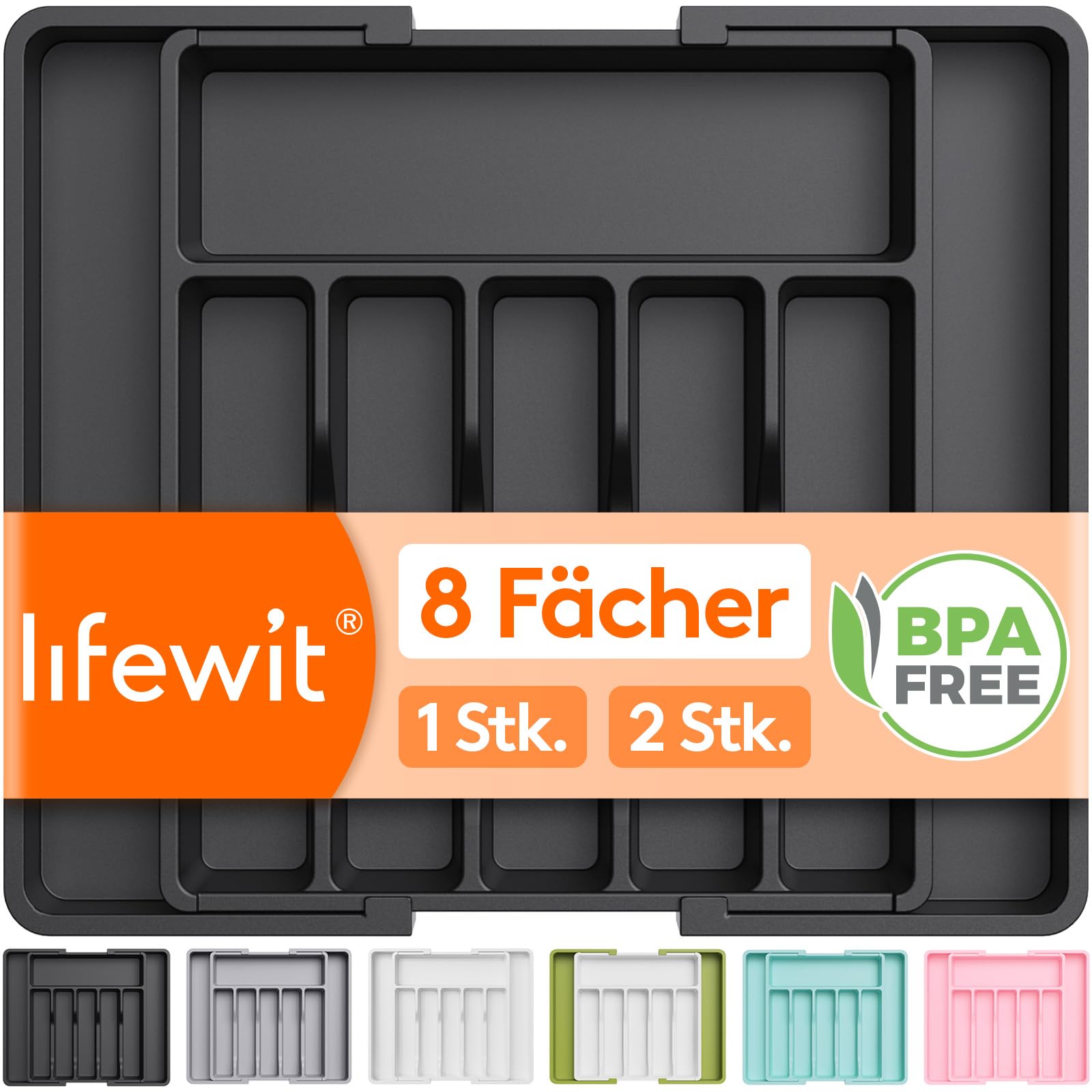 🍴 Lifewit Besteckkasten für Schubladen - Besteckhalter Utensilienhalter für Küchenschubladen 🍴 Angebot bei HelloDeals