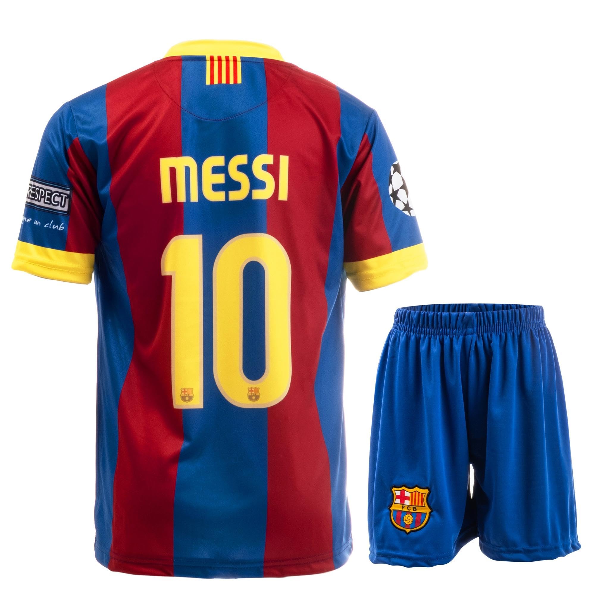NIHMEX Barcelona Heim Legende #10 Ronaldinho Retro Fußball Kinder Trikot Shorts Set Jugendgrößen Messi Blau 152 ⚽👦 Angebot bei HelloDeals