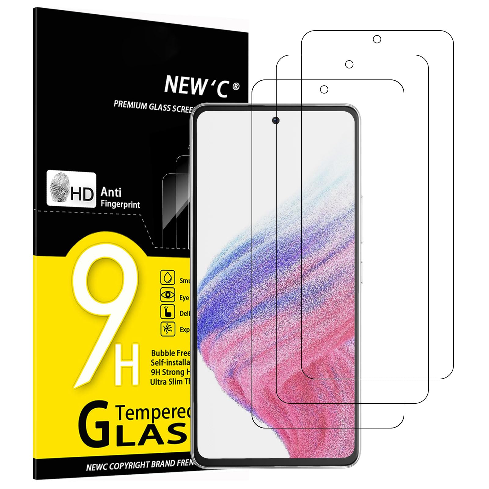 NEW'C 3 Stück Panzerglas Displayfolie für Samsung Galaxy A53 5G 📱💥 Angebot bei HelloDeals