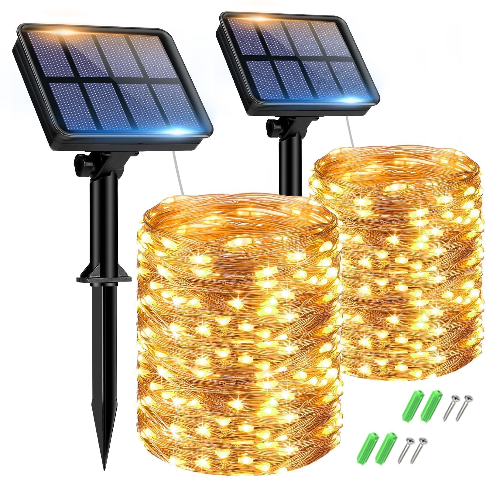 🌞🌳 btfarm Solar Lichterkette Aussen, 2x15M 150 LED Solarlichterkette Außen 🌳🌞 Angebot bei HelloDeals