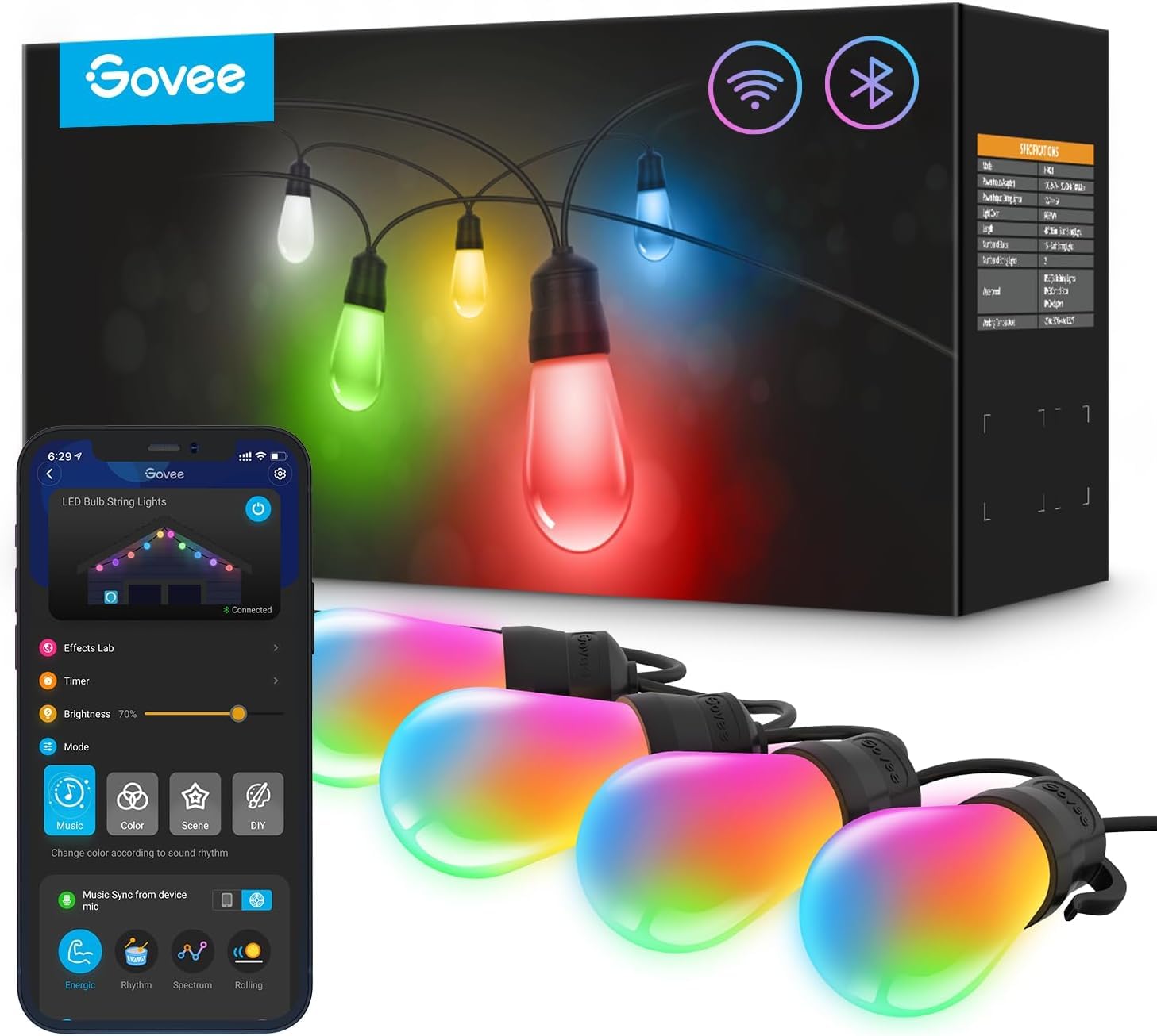 🎇 Angebot: Govee Lichterkette Außen 30M, Smart LED Wifi RGBICW Glühbirnen Angebot bei HelloDeals
