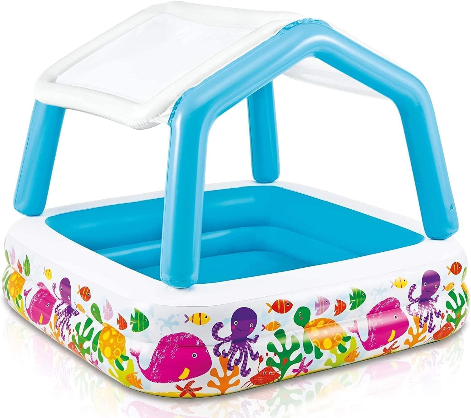🌞🏊‍♂️ Intex 57470 Sonnenschirm Aquarium Pool, Bunt, 157x157x122 cm 🏊‍♂️🌞 Angebot bei HelloDeals