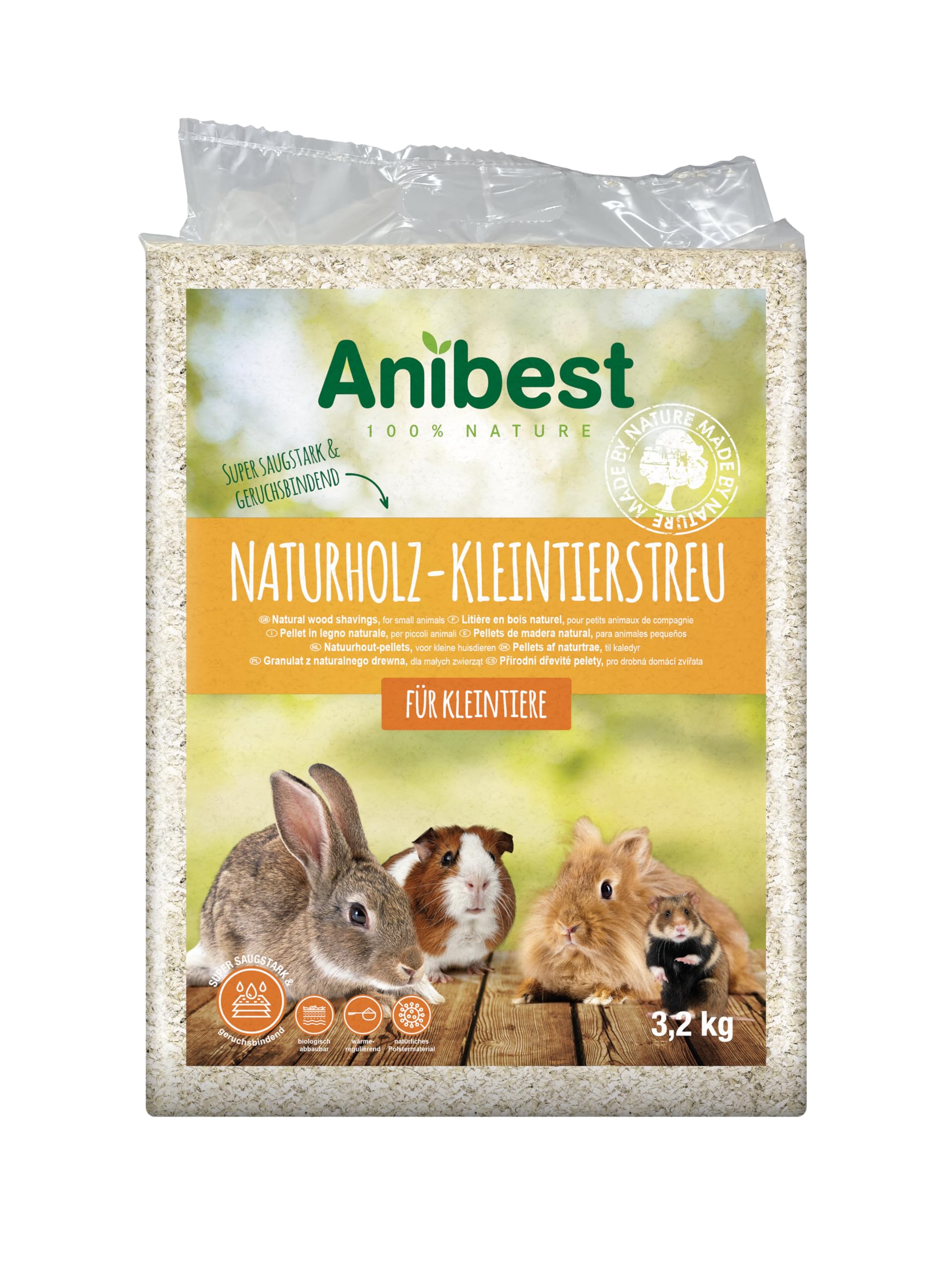 🐰🐹🐭 Anibest Kleintierstreu | 100% natürliche Einstreu | Saugfähige Weichholzspäne Angebot bei HelloDeals