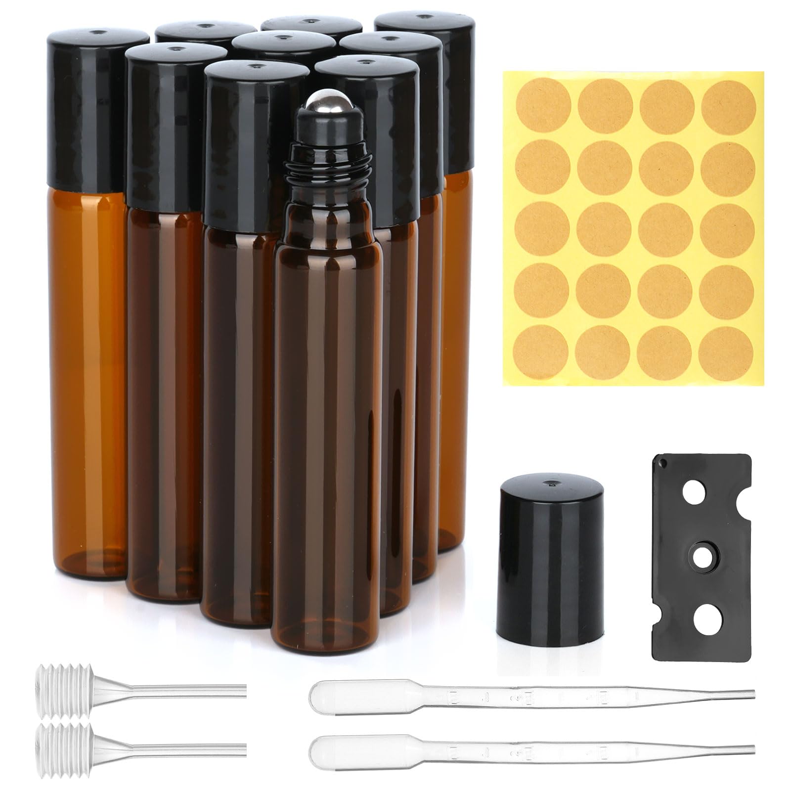 Ailvor Roll on Glasflaschen für Ätherisches Öl - 10 Stück Braune Flasche Leer 10ml Angebot bei HelloDeals