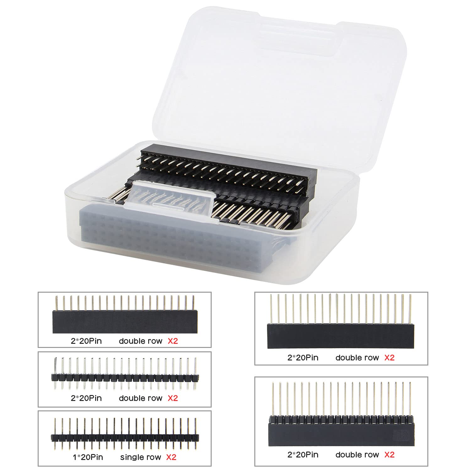 🔌 Geekworm 2x20 40 Pin Stacking Female Header Kit für Raspberry Pi 5 / Raspberry Pi 4 / 3B+ / 3B / 2B / B+ / Zero (Zero W) (4 Spezifikationen) 🛠️ Angebot bei HelloDeals
