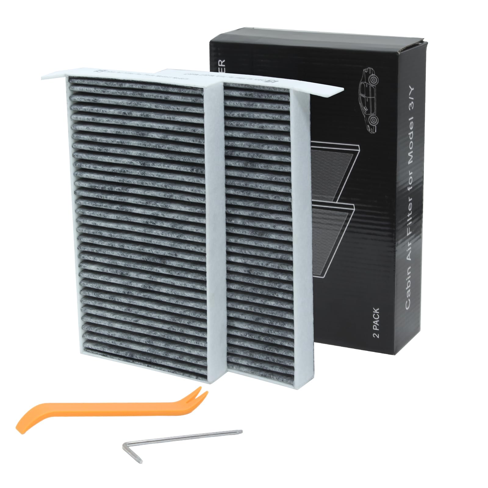 🚗🌬️ Innenraumfilter für Tesla Model Y & Model 3 - Aktivkohle Kabinenluftfilter, 2er Set Angebot bei HelloDeals