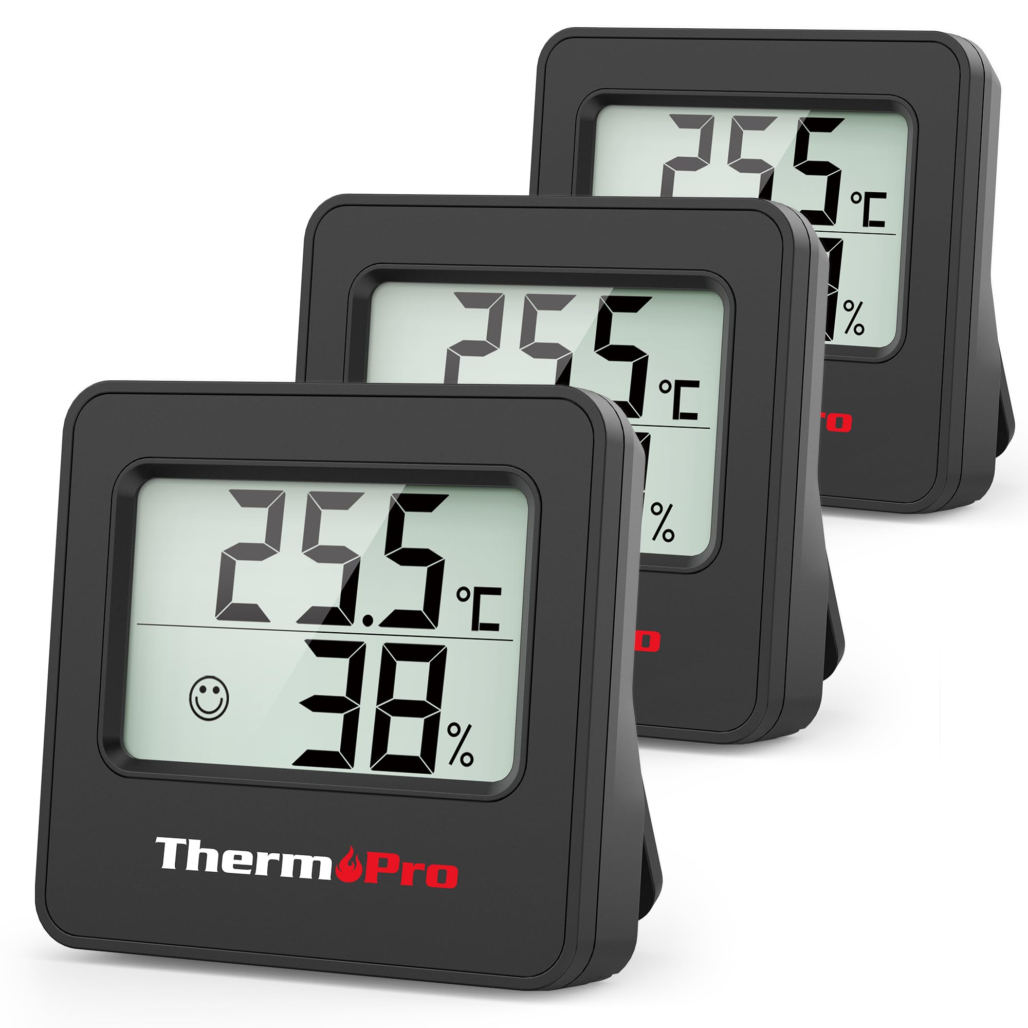 ThermoPro TP157 Mini Hygrometer Thermometer 3er Set Schwarz 🌡️💧 Angebot bei HelloDeals