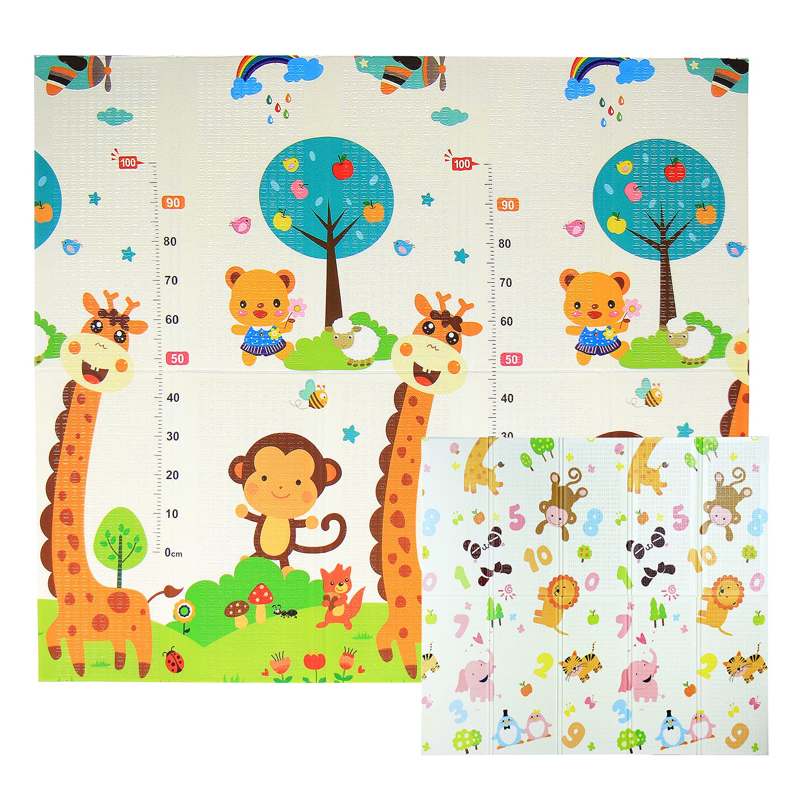 🌟 CCLIFE Krabbelmatte Spielmatte Baby 196x176x1cm Rutschfest Wasserdicht 🌈🐾 Angebot bei HelloDeals
