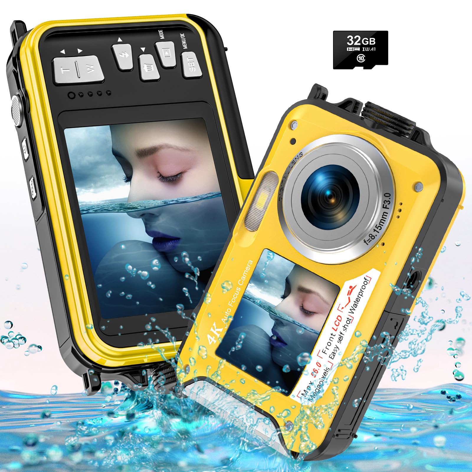 YISENCE Unterwasserkamera UHD 4K 56MP Autofokus Digitalkamera 📸🌊 Angebot bei HelloDeals