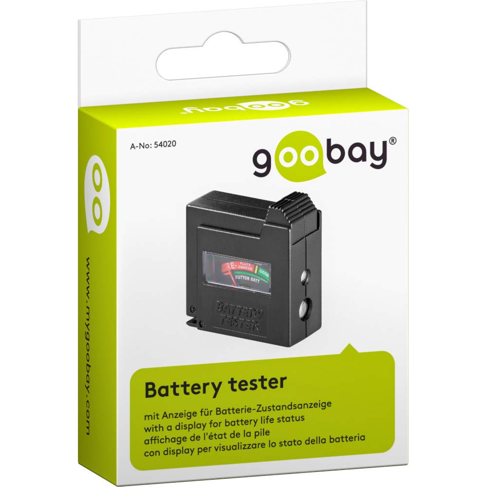 🔋🔍 Goobay 54020 Batterietester für alle Batterien & Akkus mit Display Schwarz Classic Angebot bei HelloDeals