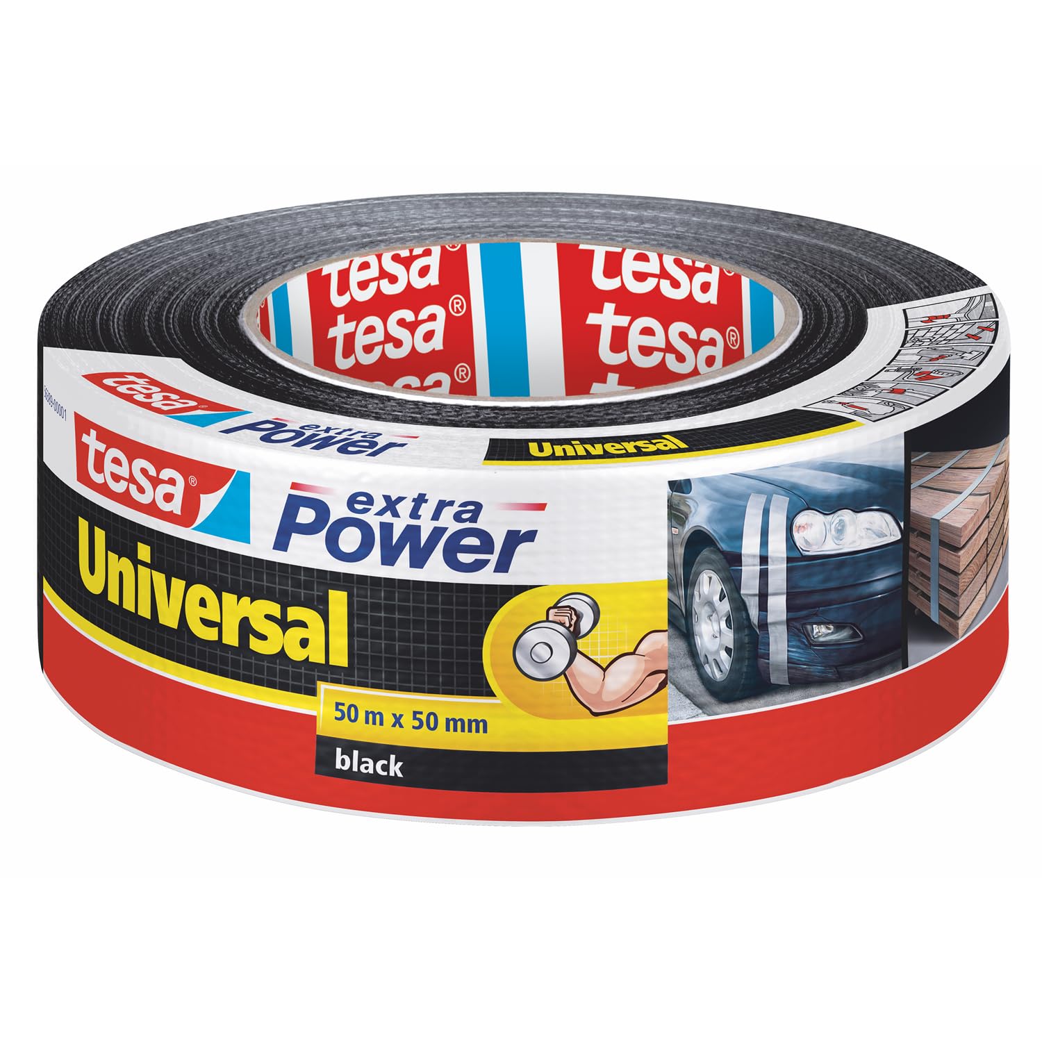tesa Extra Power Universal Gewebeband - Vielseitiges Gewebeklebeband in Schwarz Angebot bei HelloDeals