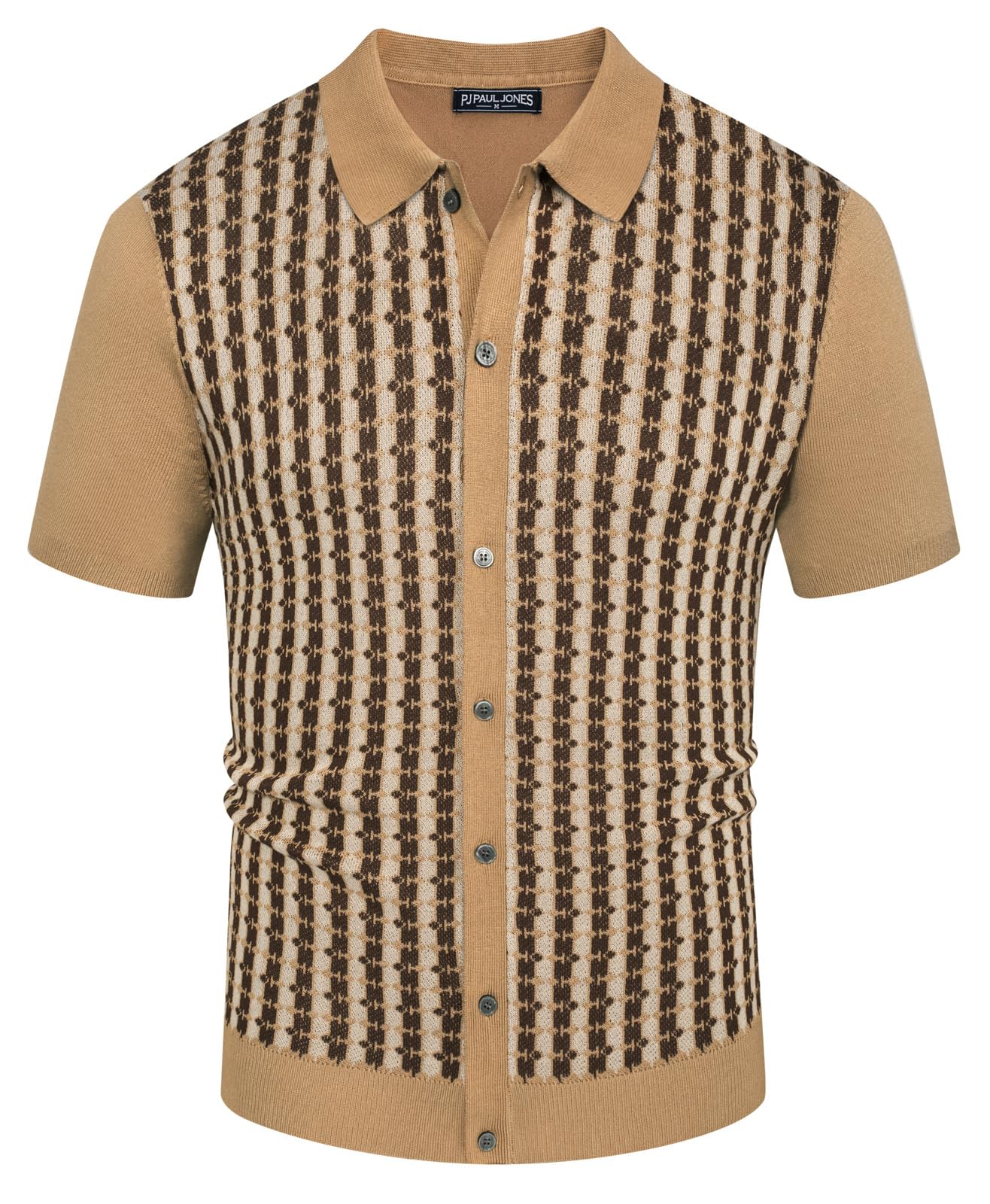 👕 PJ PAUL JONES Poloshirt Herren Kurzarm Vintage Design S Khaki Angebot bei HelloDeals