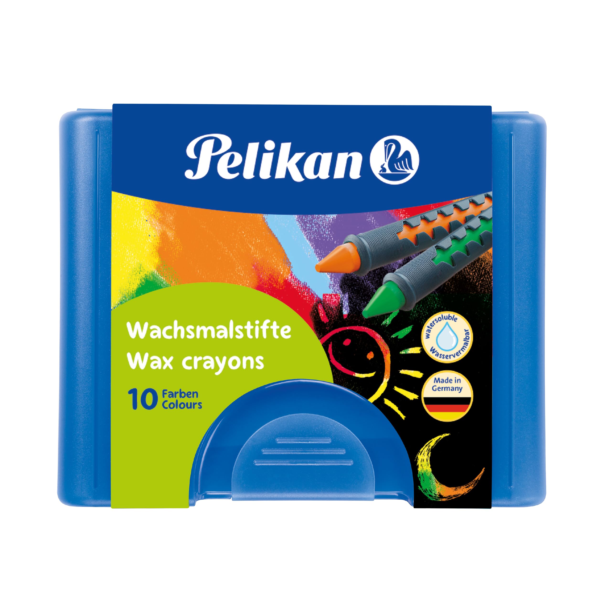 🎨 Super Deal! Pelikan 2056075 Wachsmalstifte Box - 10 Stifte in einer Schiebehülse 🖍️ Angebot bei HelloDeals
