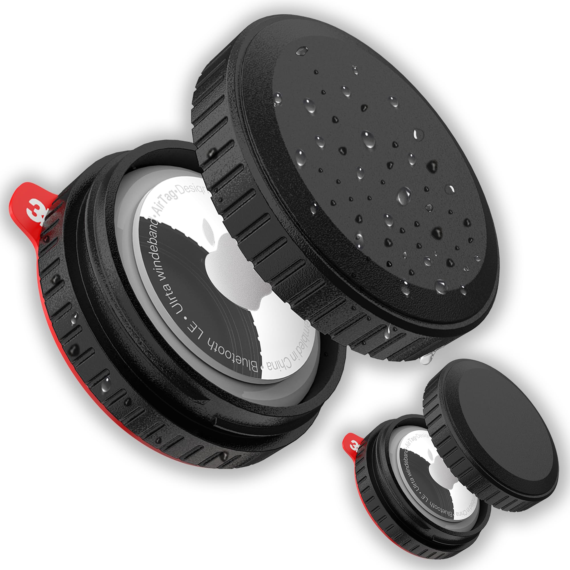 🔒🚲 Airtag Hülle 2er Pack, IPX8 Wasserdicht Halterung 📦 BLACK 2 PACK Angebot bei HelloDeals