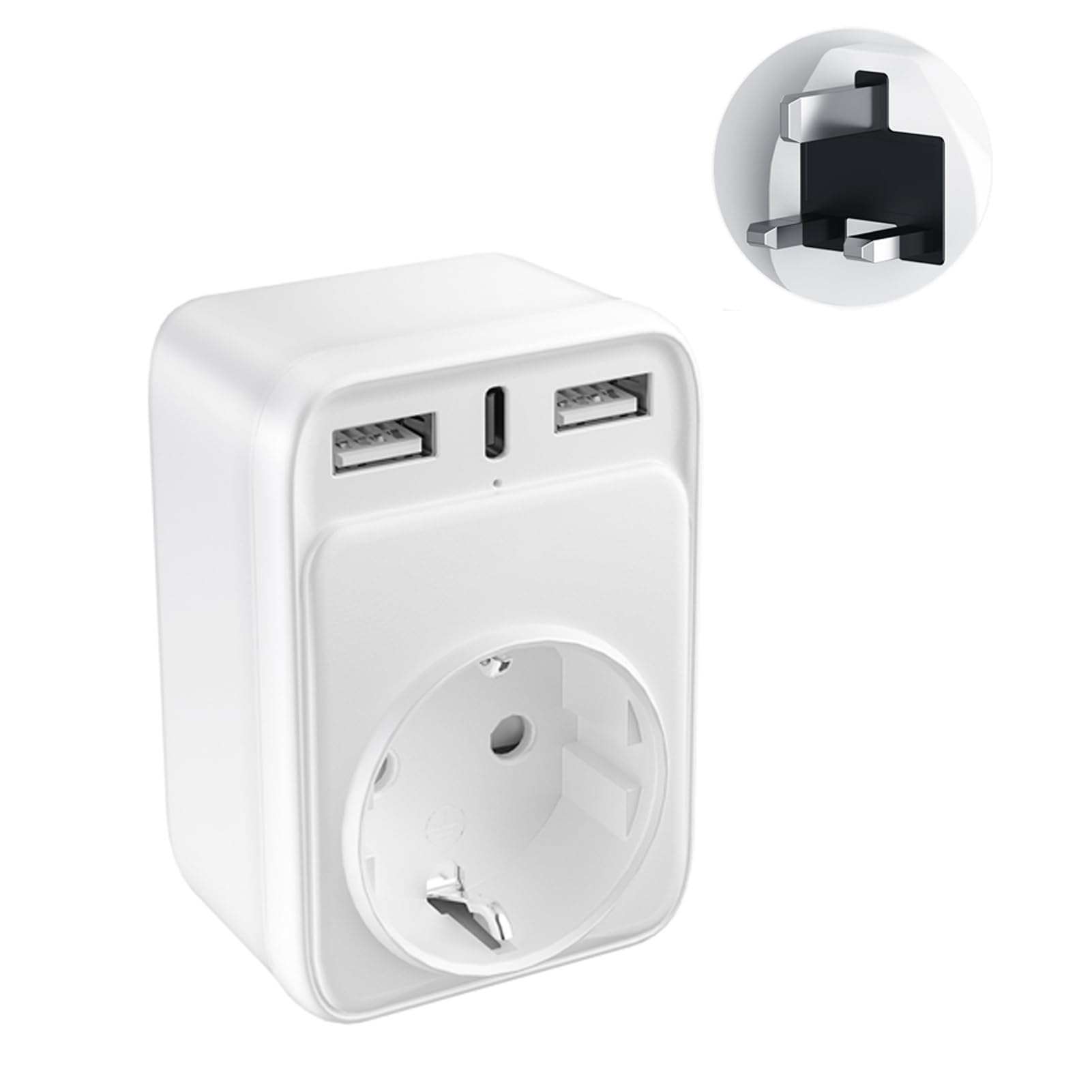🔌🔋 Reiseadapter UK Adapter England Deutschland Stecker Reisestecker England 🇬🇧 Reiseadapter UK mit 2 USB A und 1 USB C Steckdosenadapter Typ G 🌍 Angebot bei HelloDeals