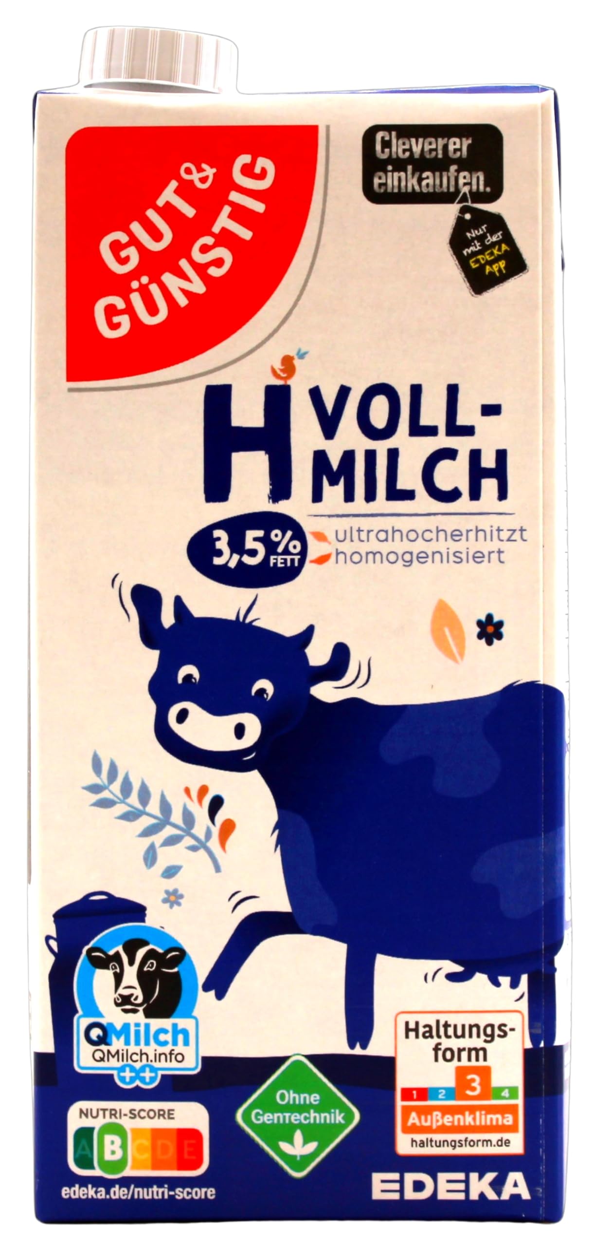 🥛 Super Deal! Gut & Günstig Flüssigkeit H-Milch 3.5%, 12er Pack (12 x 1 l), Karton Angebot bei HelloDeals