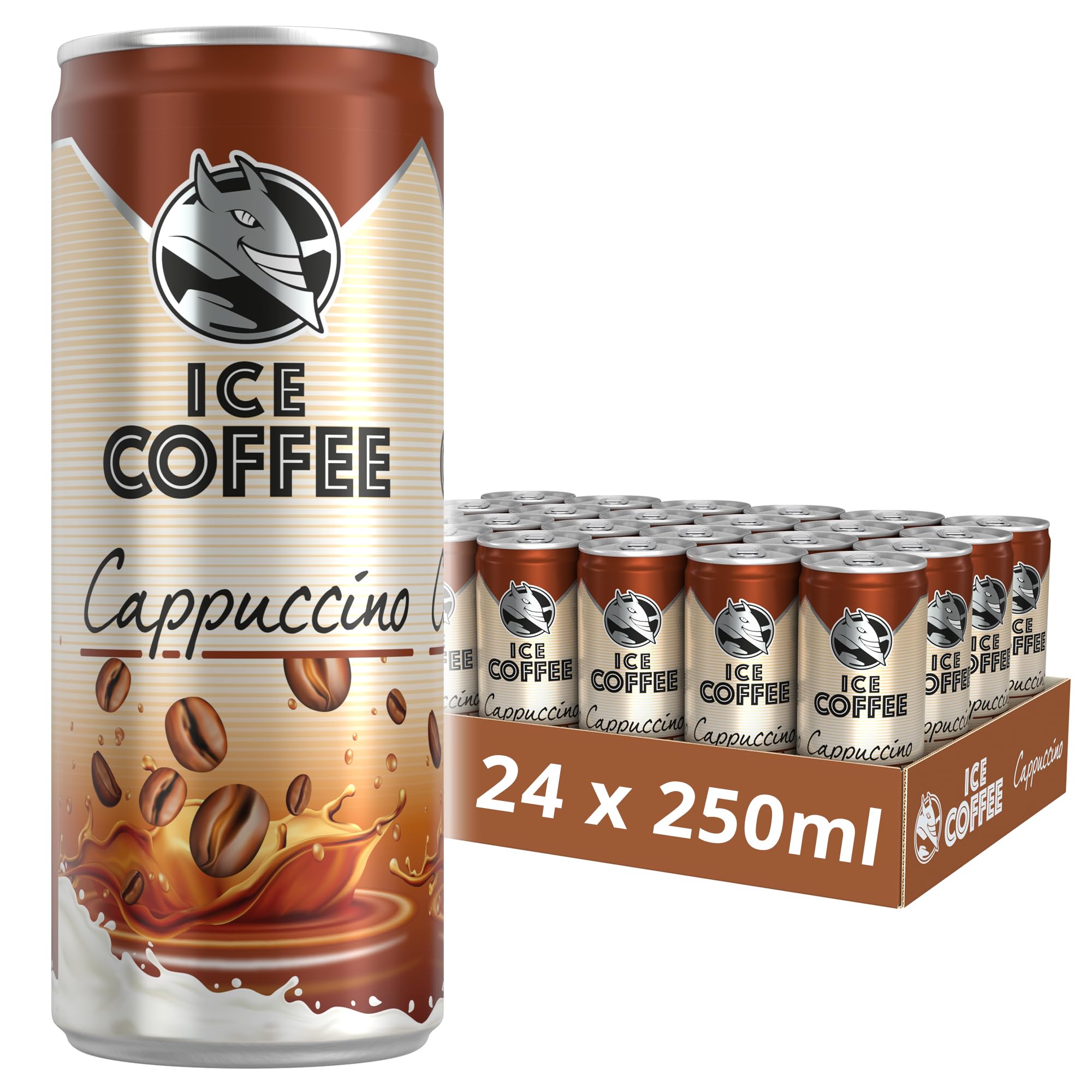 🌟 HELL Ice Coffee Cappuccino Multipack | 24 x 250 ml Dosen | 40 mg/100 ml Koffein 🌟 Angebot bei HelloDeals