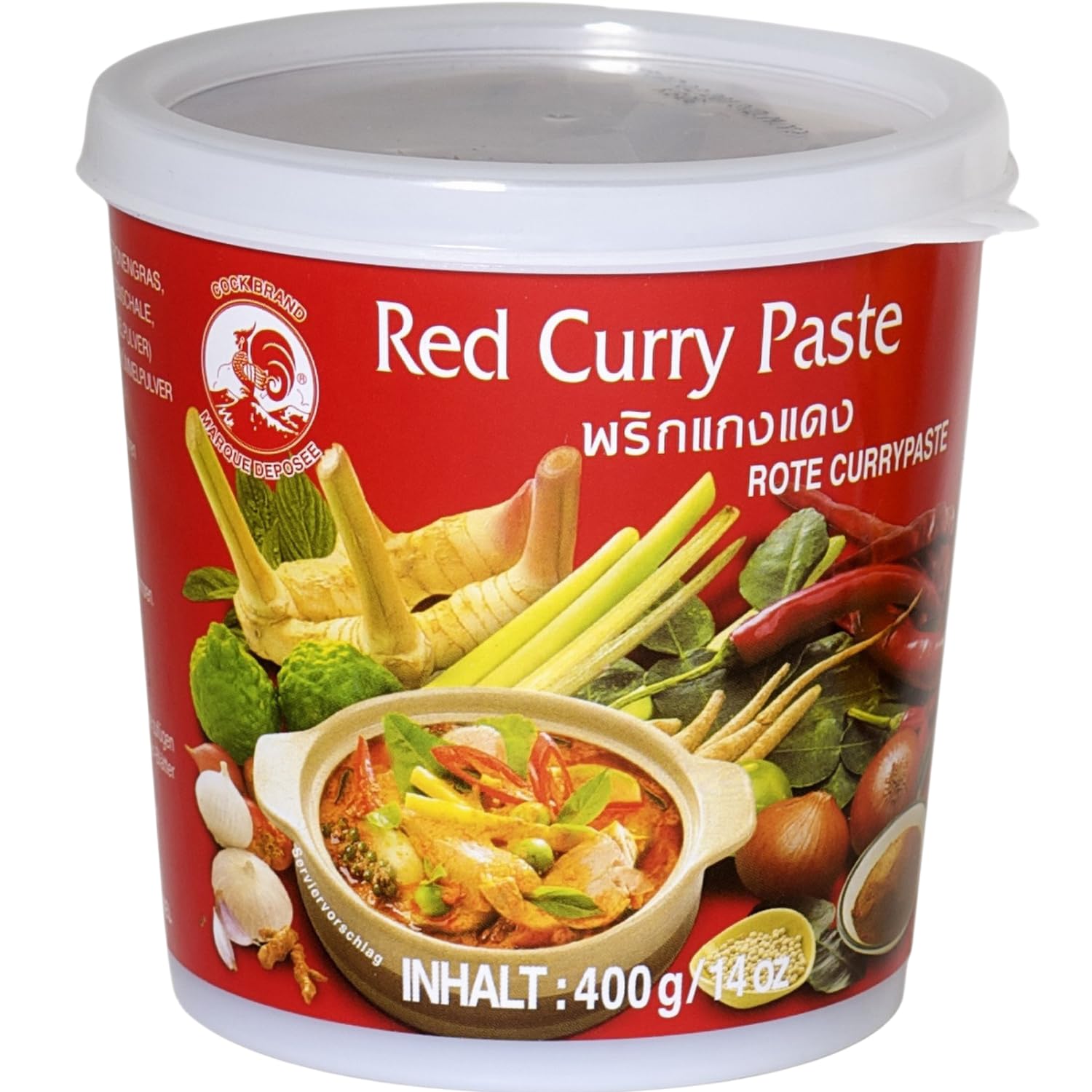 🌶️ Cock Currypaste rot, mittelscharf, authentisch thailändisch | 400g (1er Pack) Angebot bei HelloDeals