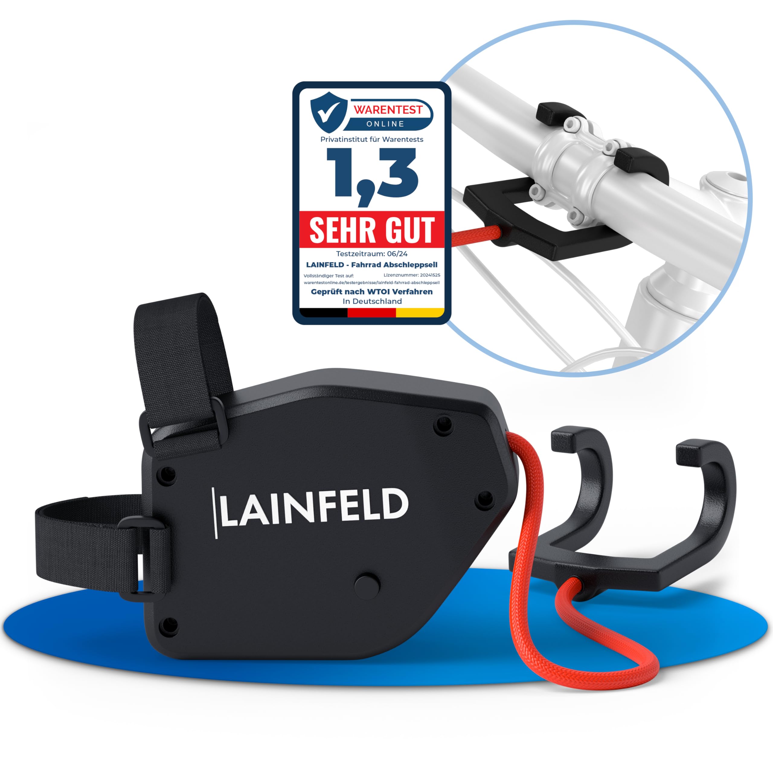 LAINFELD Kinder Fahrrad Abschleppseil | 2,5 Meter Abschleppsystem 🚲 Angebot bei HelloDeals