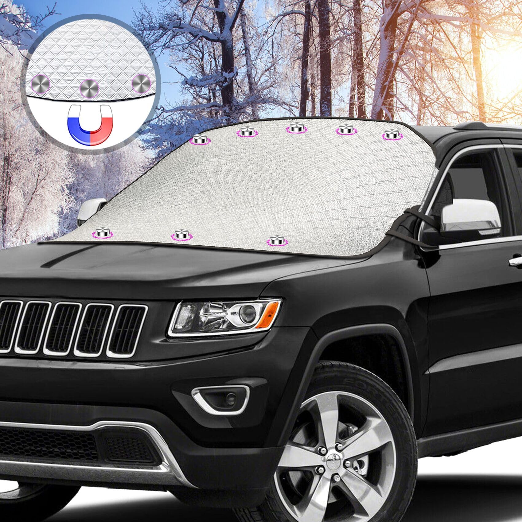 Auto Frontscheibenabdeckung Winter mit Magneten ❄️🚗 Angebot bei HelloDeals