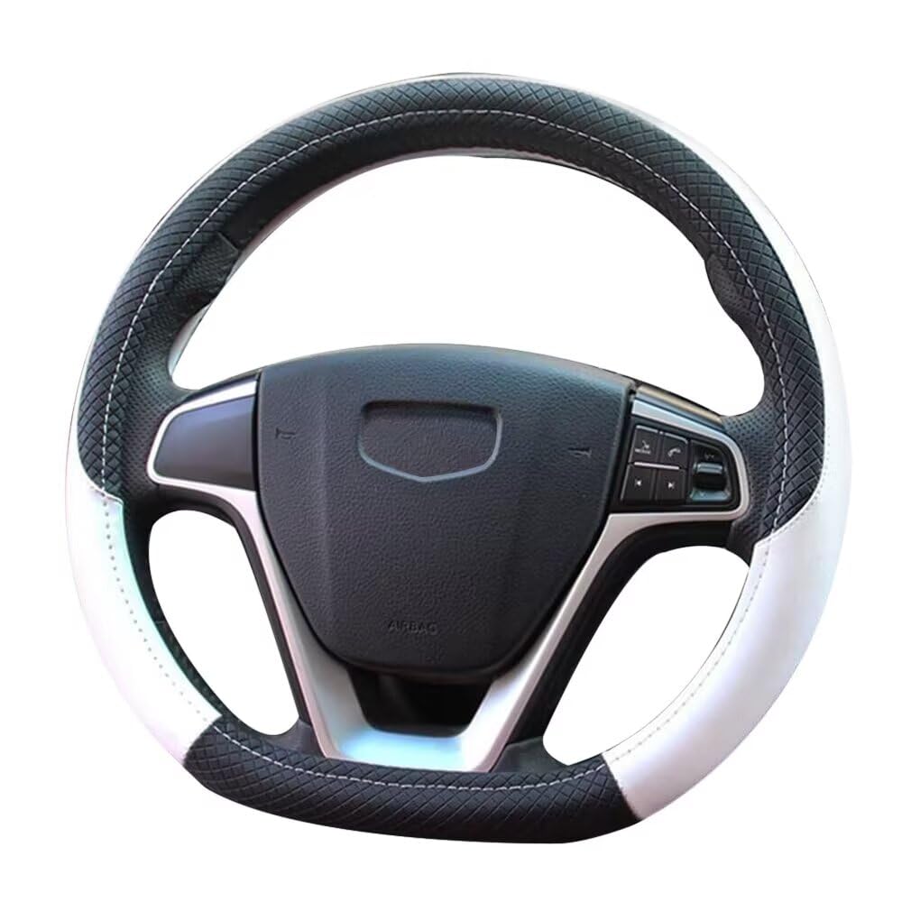 Pahajim Lenkradbezug Leder 37-38cm D-Form - Weiß 🚗 Angebot bei HelloDeals