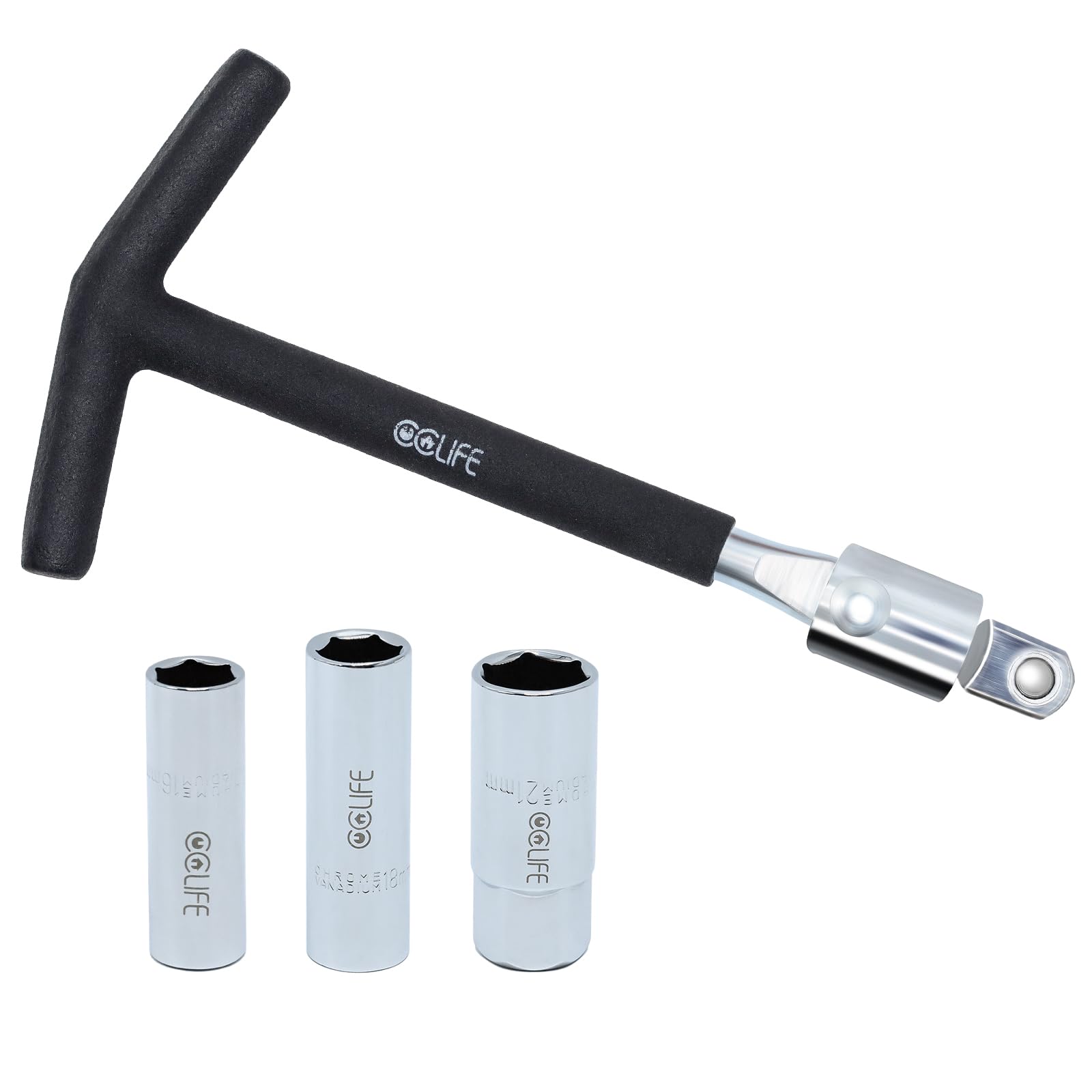 🔧 CCLIFE Zündkerzenschlüssel Universal 16mm, 18mm, 21mm 4-teilig für Auto und Motorrad 🔧 Angebot bei HelloDeals