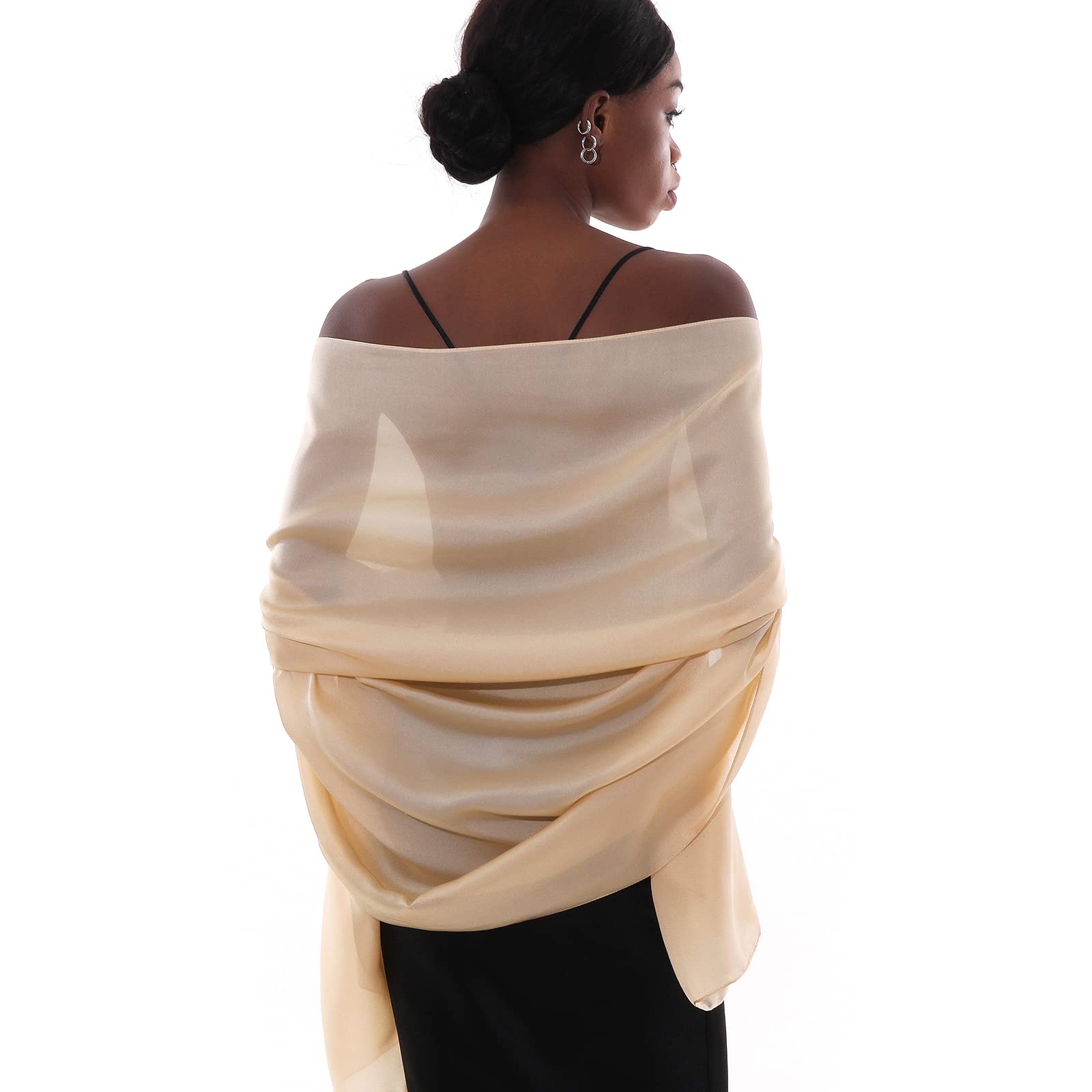 🌟 PIOYMEYA Stola Festlich für Abendkleid Damen 🧣 Tücher Sommer Dünn Schaltuch Pashmina Beige-10 🌟 Angebot bei HelloDeals