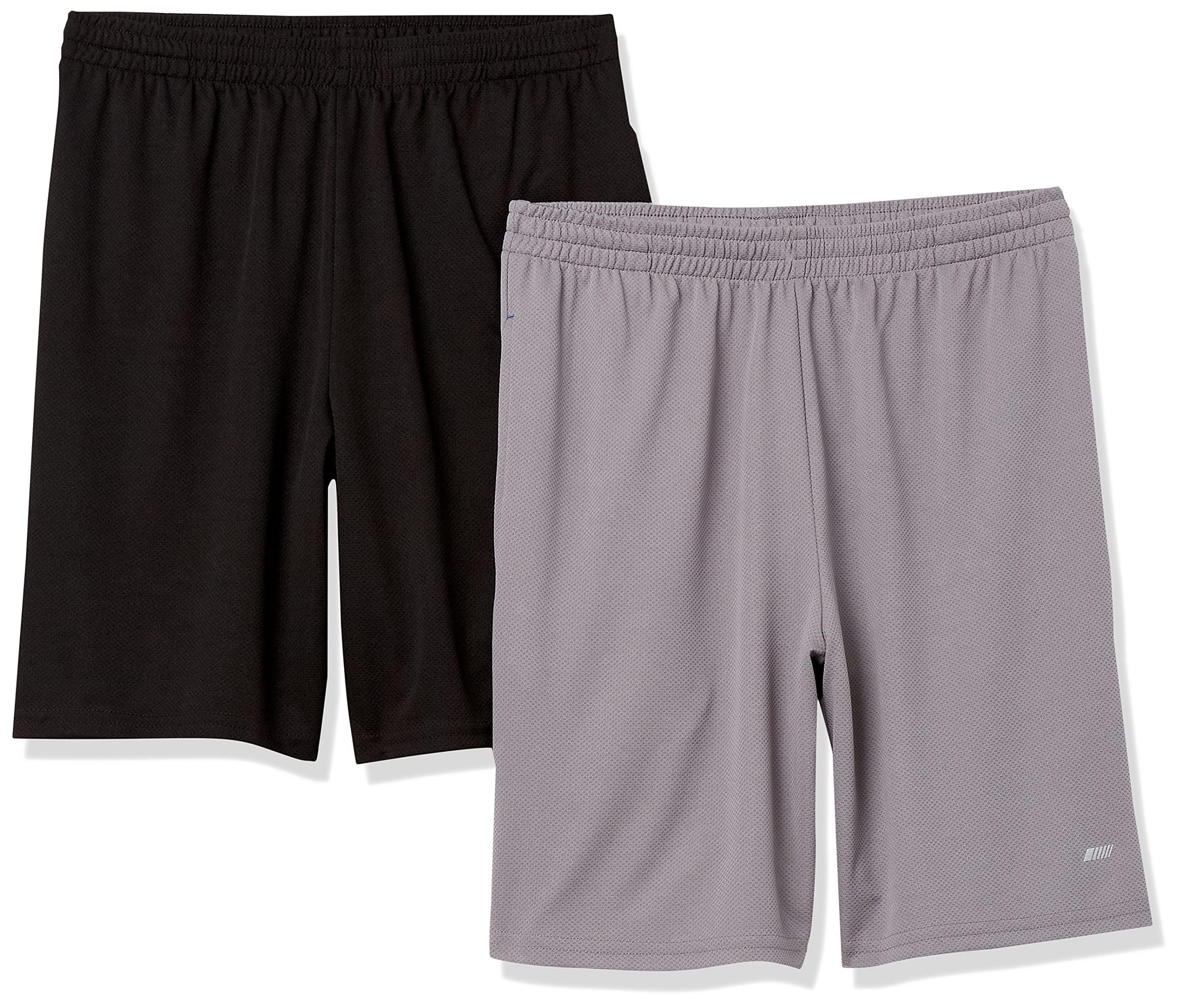 Angebot: Amazon Essentials Herren Weit geschnittene Performance-Funktionsshorts (erhältlich in Big & Tall), 2er-Pack M Grau/Schwarz 😎🏀 Angebot bei HelloDeals