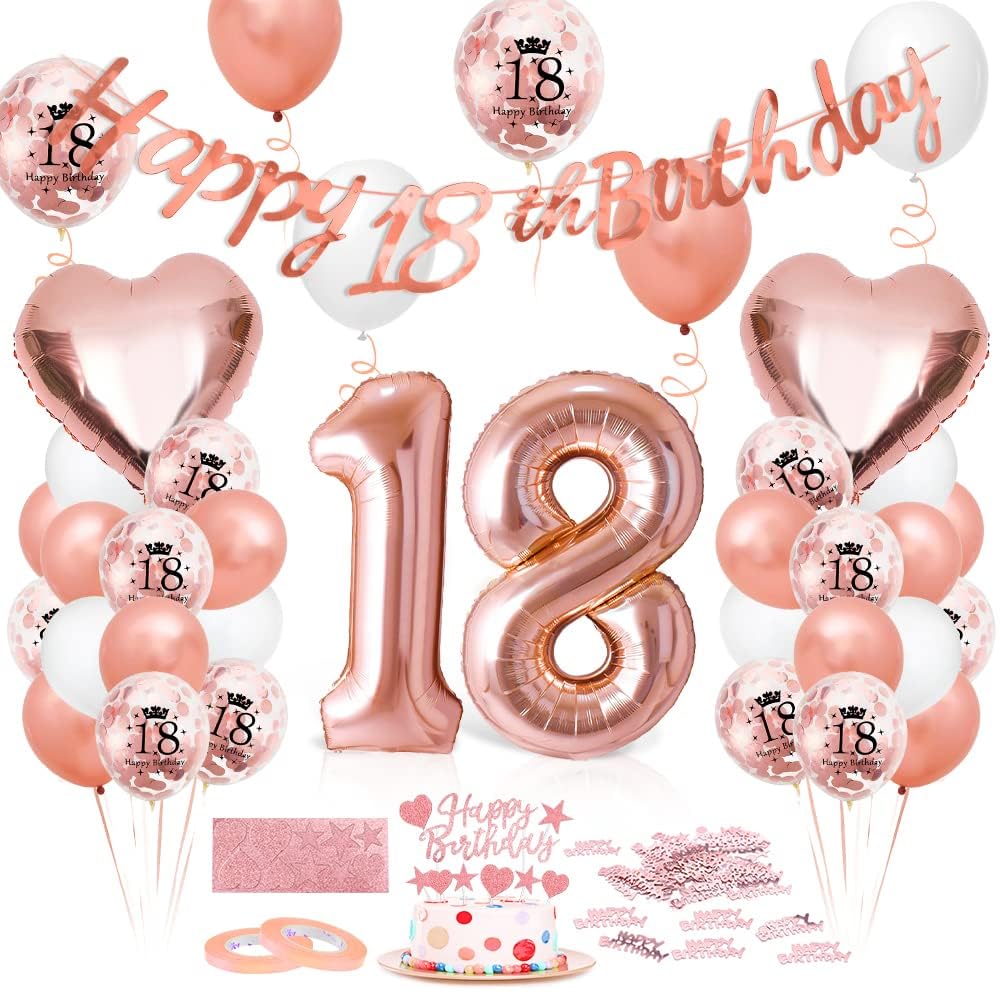 Luftballon 18. Geburtstag Roségold - Geburtstagsdeko 18 Jahr 🎈🎉 Angebot bei HelloDeals