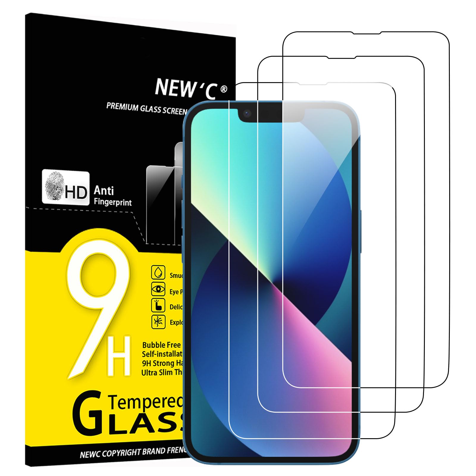📱 NEW'C 3 Stück Panzerglas für iPhone 14/13/13 Pro (6,1 Zoll) 🛡️ Angebot bei HelloDeals
