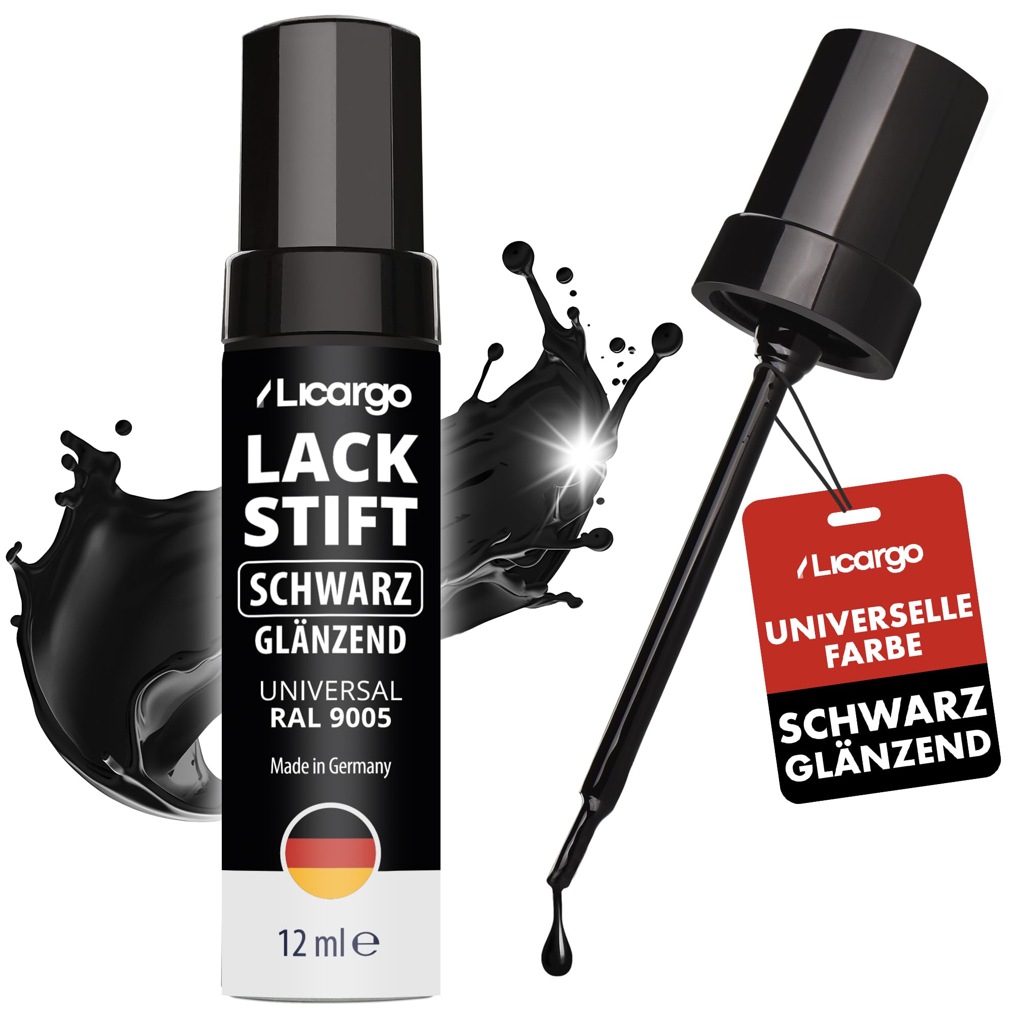 🚗🎨 LICARGO Lackstift Schwarz Glänzend 12ml – Perfekte Deckkraft und schnelle Trocknung Angebot bei HelloDeals