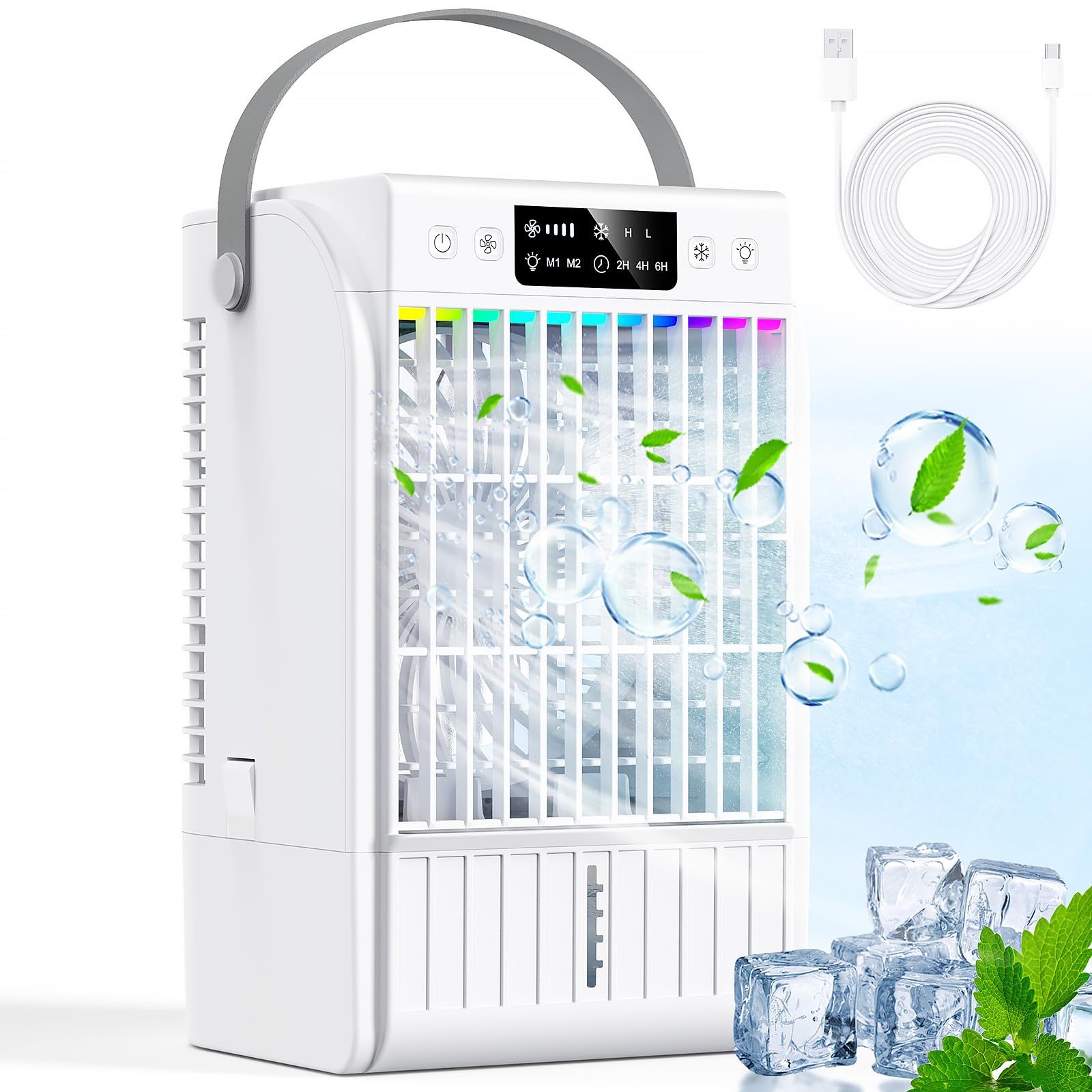 Mobile Klimaanlage 4-in-1 Design 🌬️💡 - Sofortige Kühlung & 2 Sprühmodi! Angebot bei HelloDeals