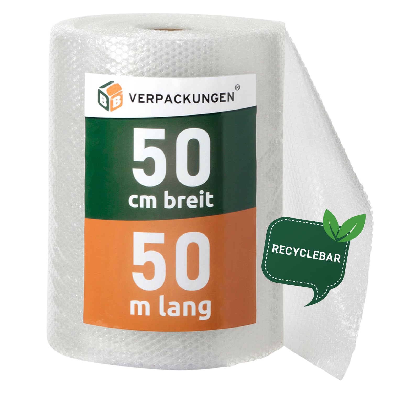 BB-Verpackungen 1x PROFI Luftpolsterfolie 0,5 x 50 m | 60 my stark, extrem robust, sehr leicht, 100% recycelbar Angebot bei HelloDeals