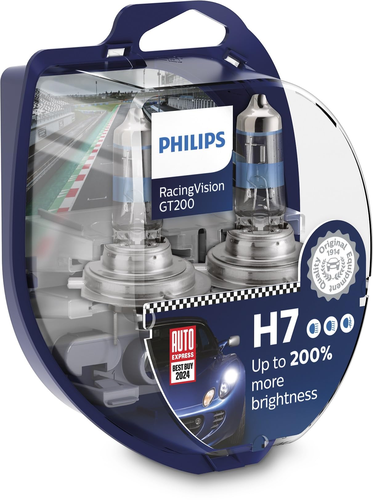 🌟 Philips RacingVision GT200 H7 Scheinwerferlampe +200% Set Twin Box H7 Single 🚗💡 Angebot bei HelloDeals