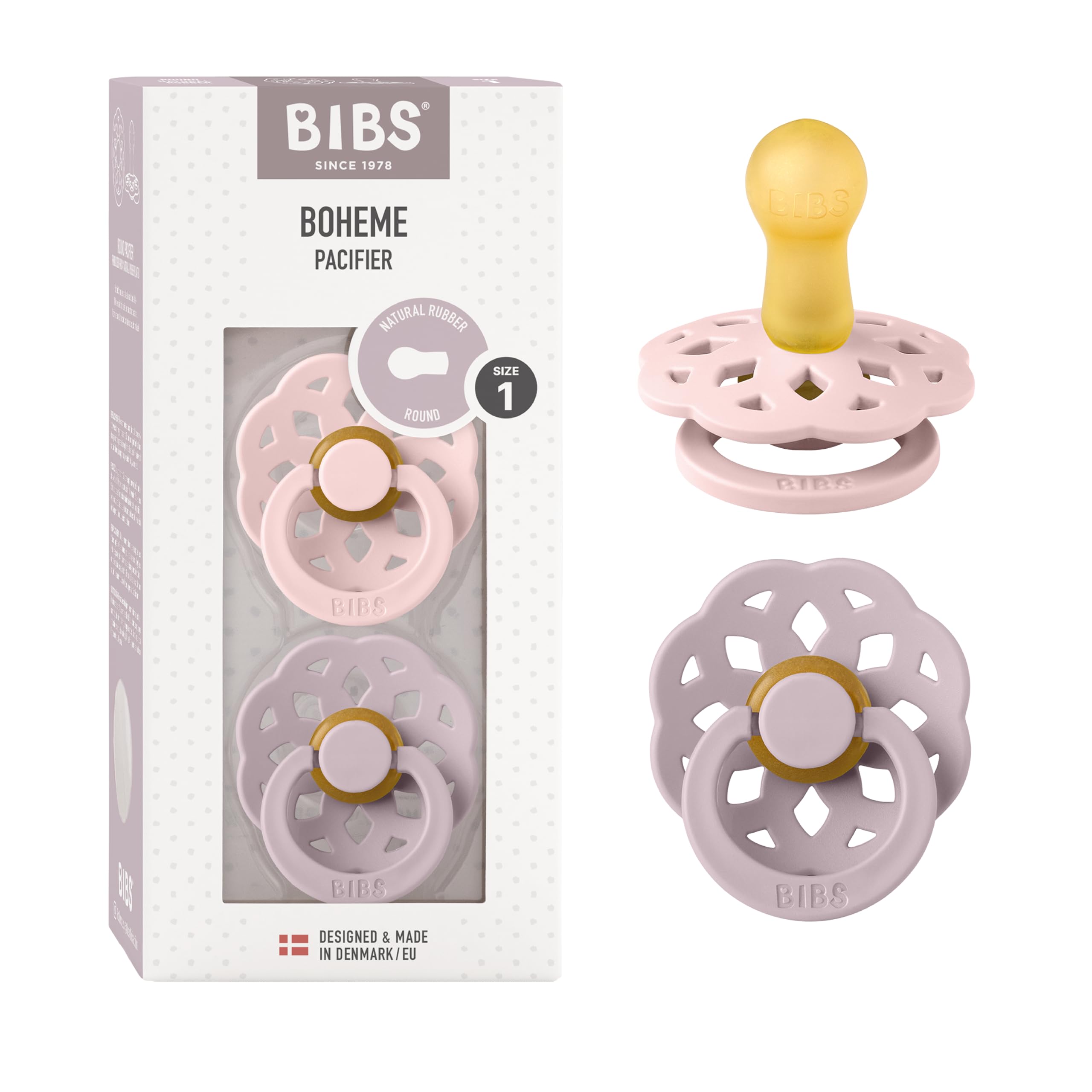 👶🌸 BIBS Boheme Schnuller 2er-Pack - Romantisch und Natürlich 🌿 Angebot bei HelloDeals