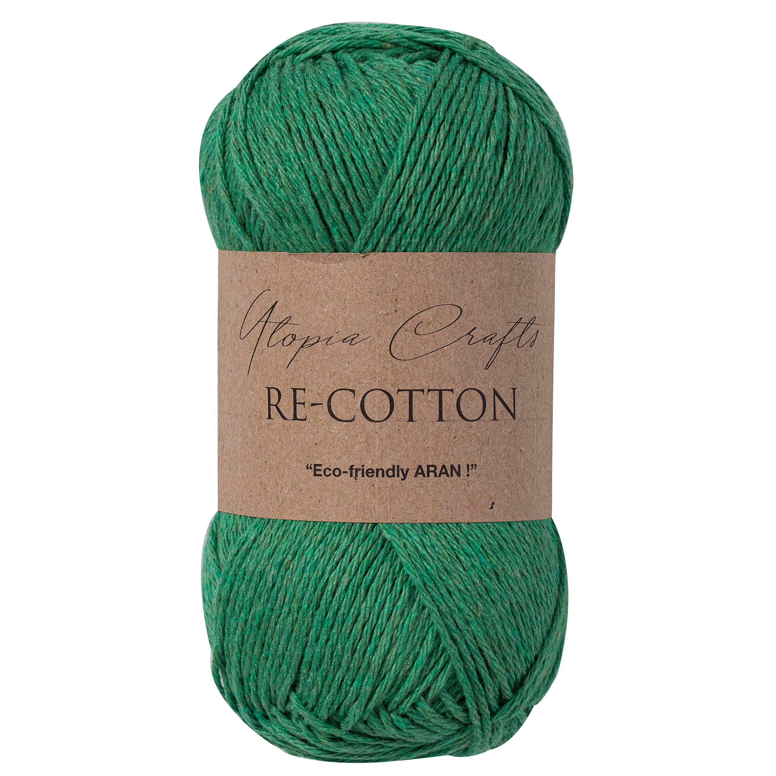 🌿 Utopia Crafts Re-Cotton Strickgarn, 100 g (immergrün), Dunkelgrün (Evergreen) 🧶 Angebot bei HelloDeals