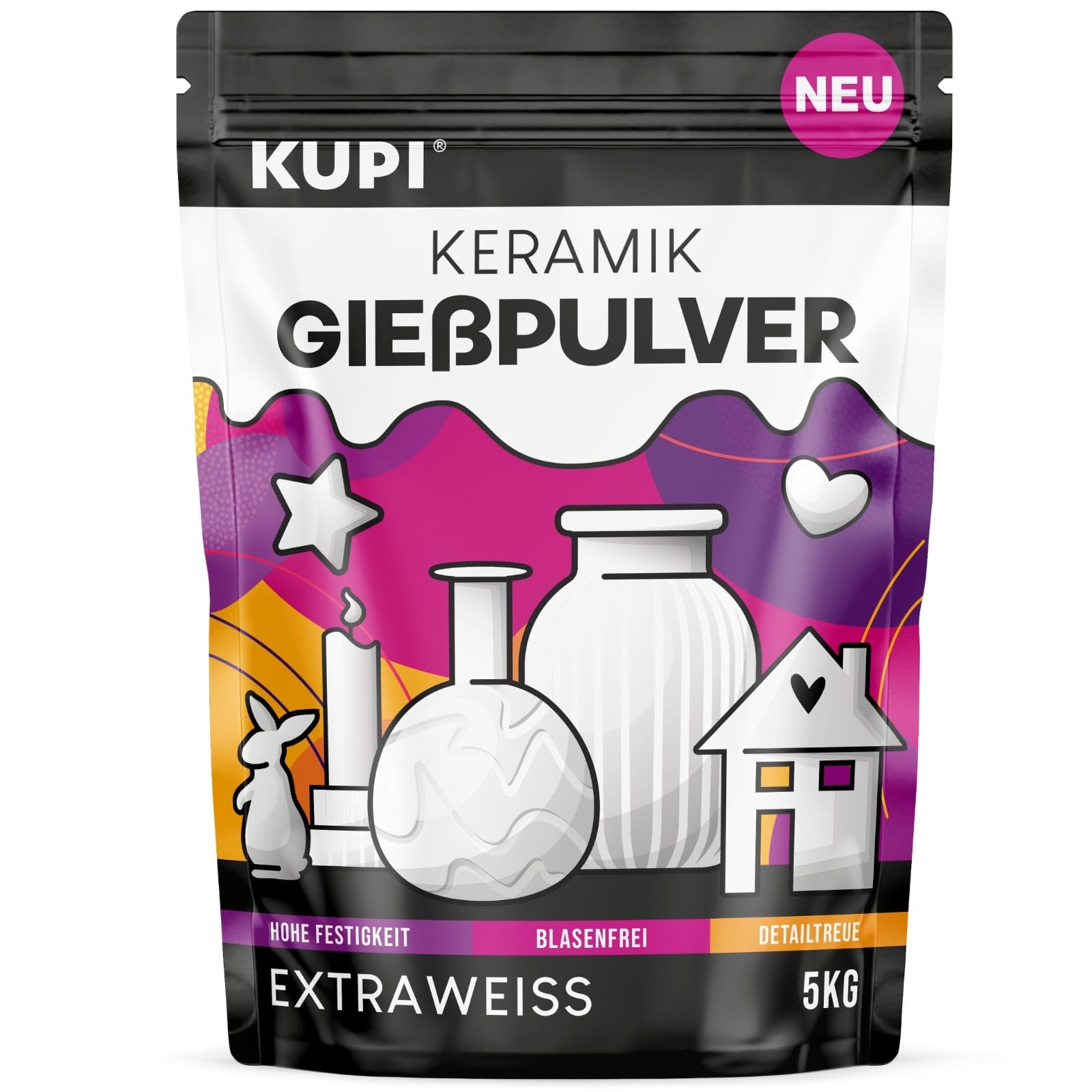 🌟 KUPI Keramik Gießpulver Weiß 5kg | Gips zum Gießen Lufthärtend & Geruchlos 🌿 Angebot bei HelloDeals