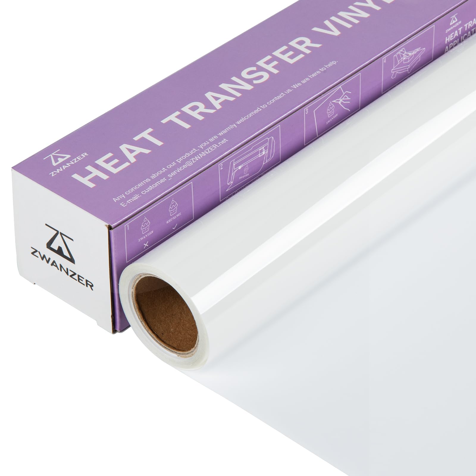 Zwanzer Plotterfolie Textil Weiß, 30.5cm × 3.66m Flexfolie für Cricut und Silhouette Cameo Angebot bei HelloDeals