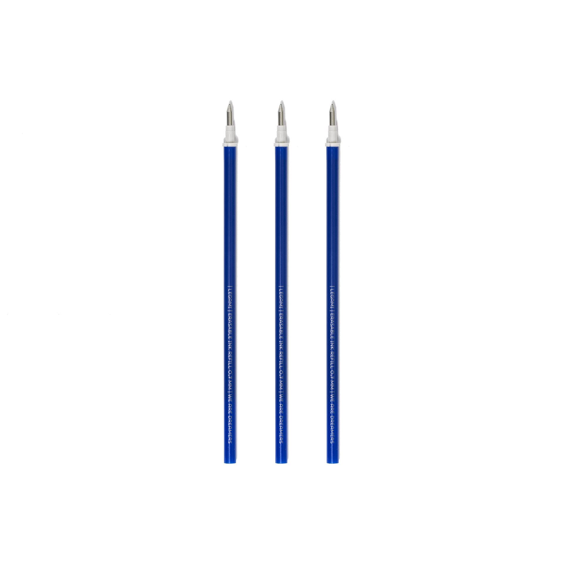 Legami - Gelschreibermine radierbar, Set 3 Stück, Höhe 13 cm, Blaue Thermosensible Tinte 0,7 mm Angebot bei HelloDeals