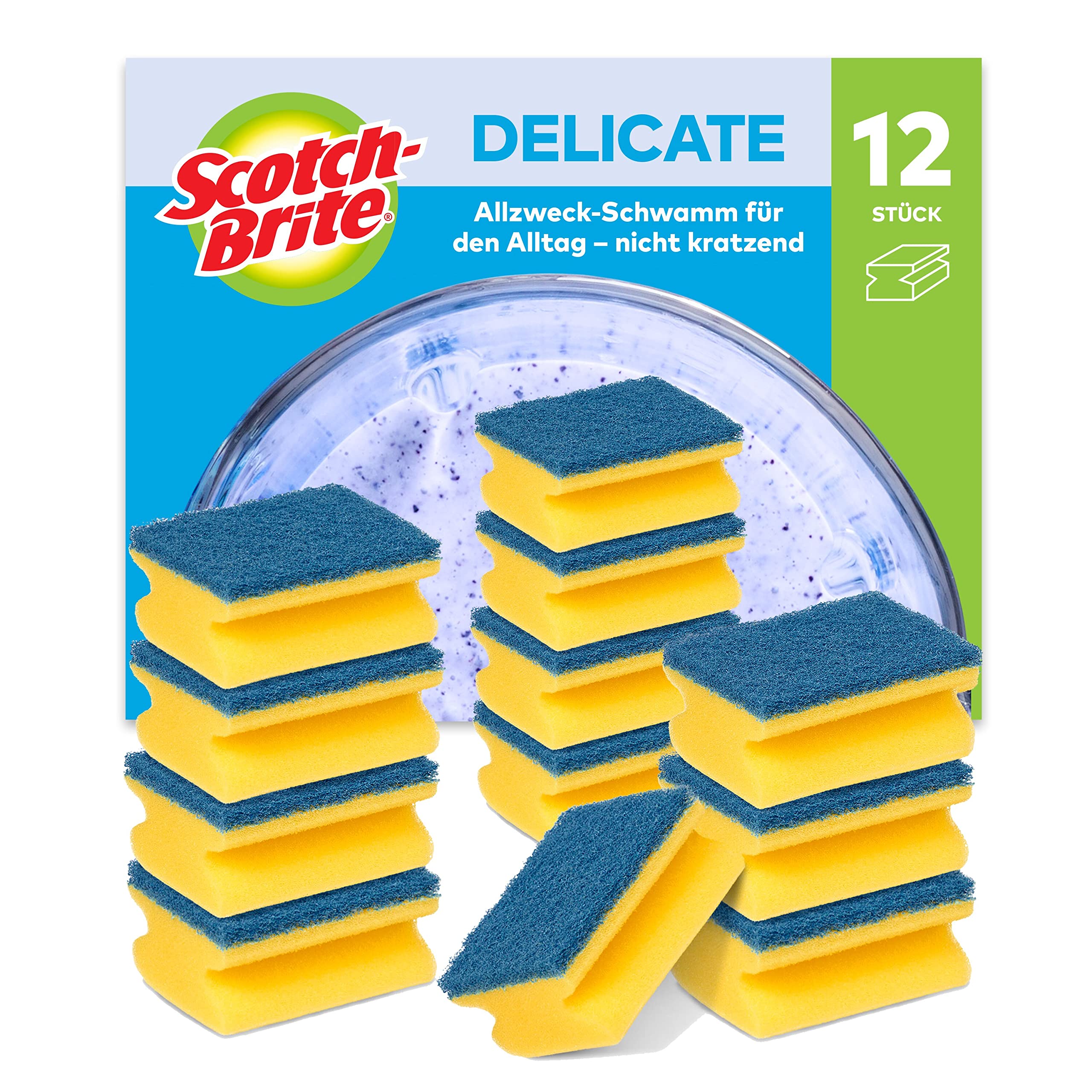 🧽 Scotch-Brite Delicate Spülschwamm - 12 Stück/Packung Angebot bei HelloDeals
